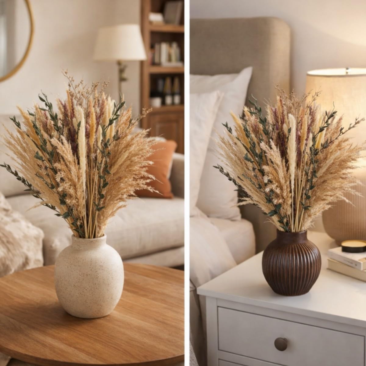 Pampas Grass Decor, Boho Decor Dried Flower Bouquet for Room,Bedroom,Office,D…
