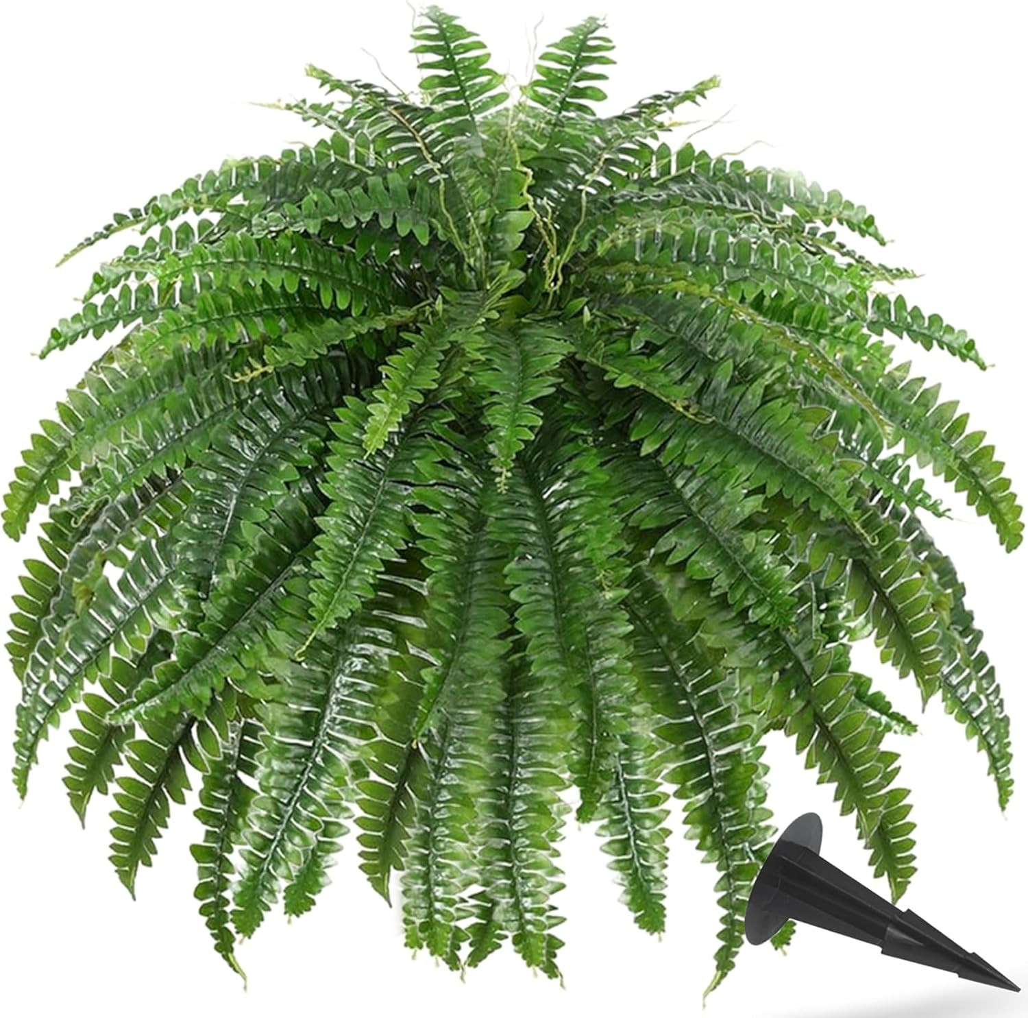 50″ Realistic Artificial Ferns for Outdoors with 96 Fronds & Ground Spike | Real