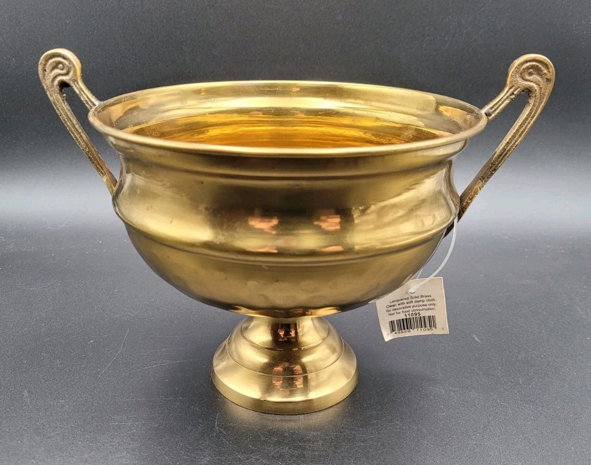 Lacquered Solid Brass Compote Bowl