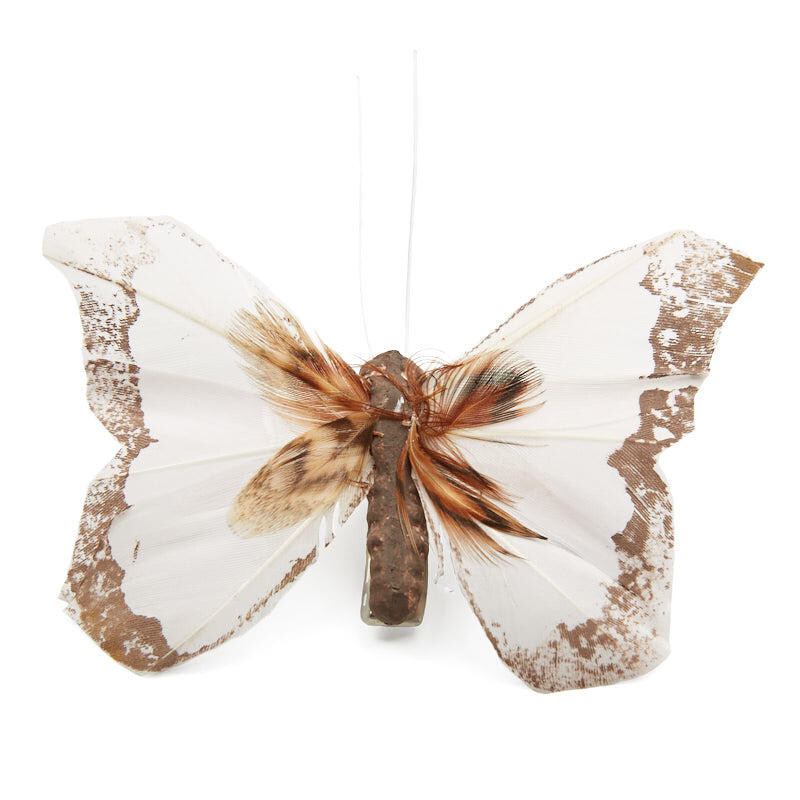 Package of 12 Feathered Artificial 3-1/2″ Butterflies with Alligator Clips