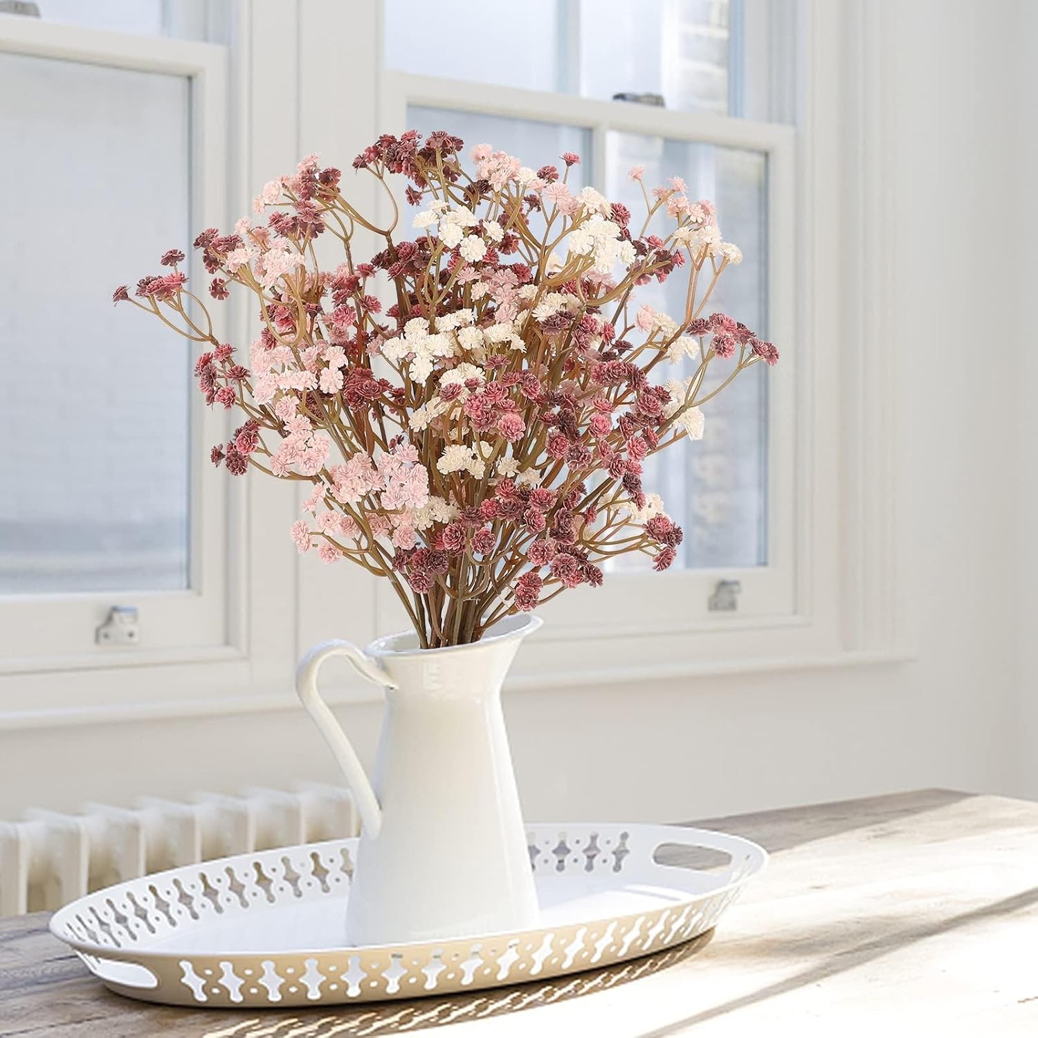 15 Pcs Baby’s Breath Artificial, Gypsophila Bulk Real Touch Decor
