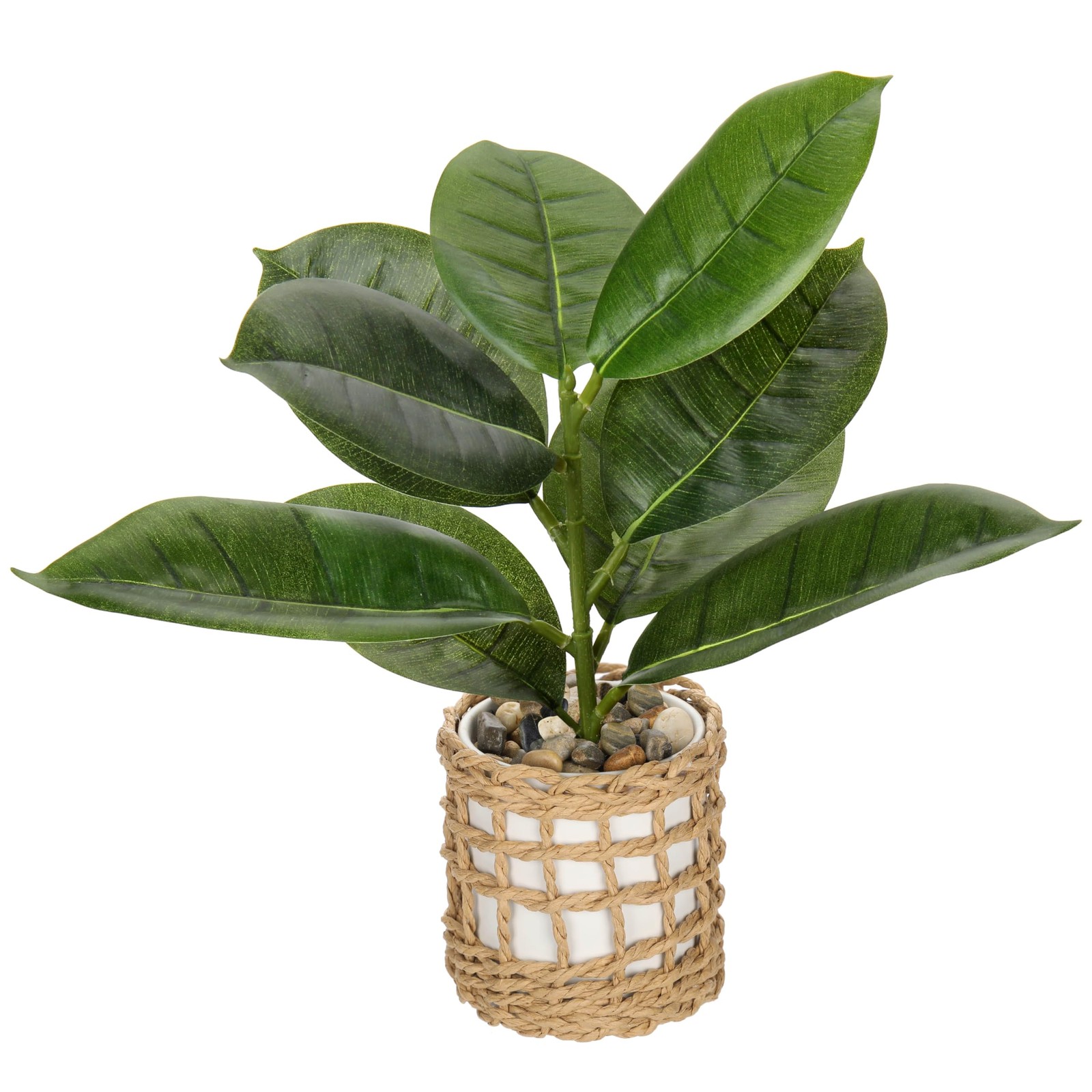 Fake Plants Potted Plant Artificial Realistic Houseplant in White Ceramic Vas…