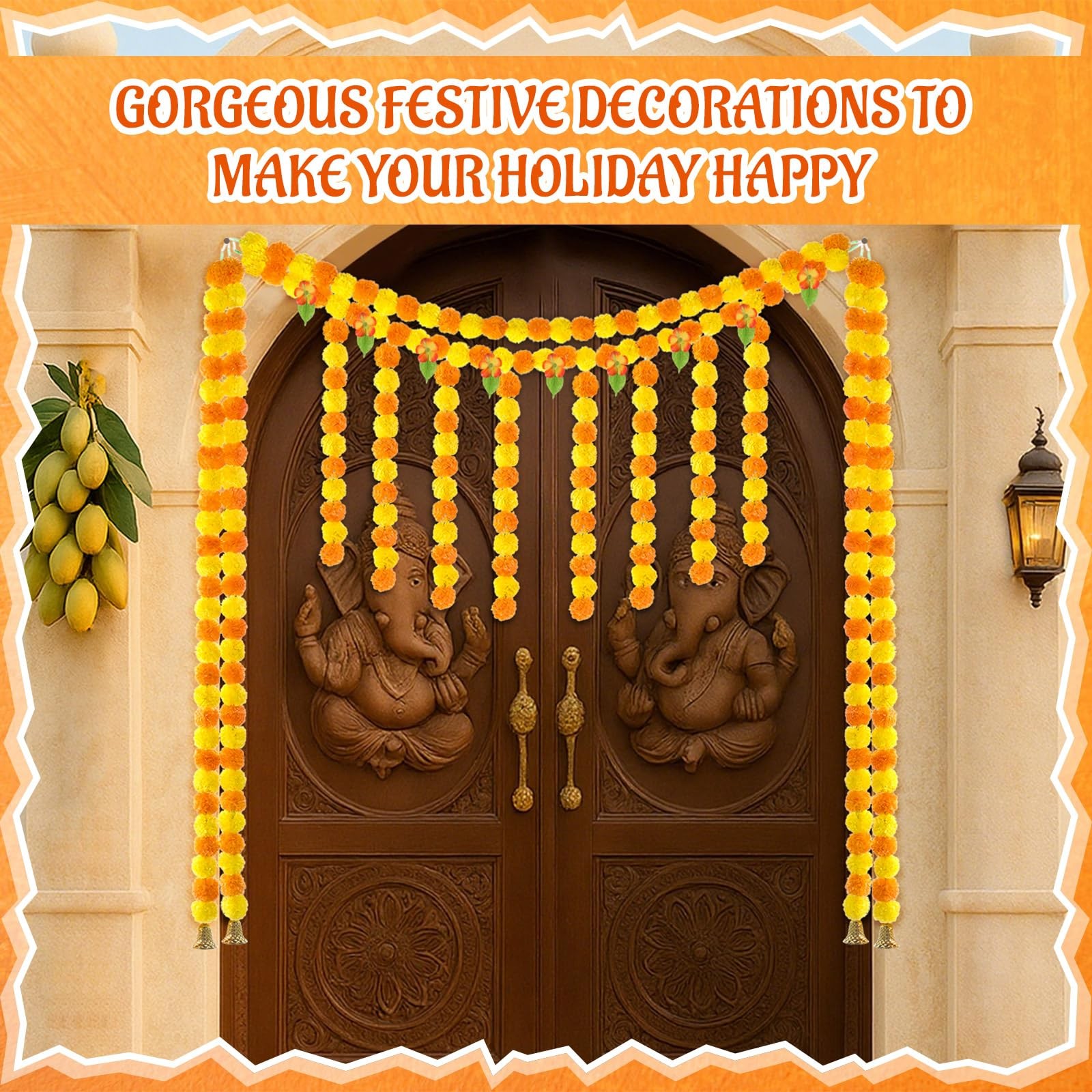 Knitgrip 1 Set Artificial Marigold Flower Strands Tassel Garland for Diwali 5…