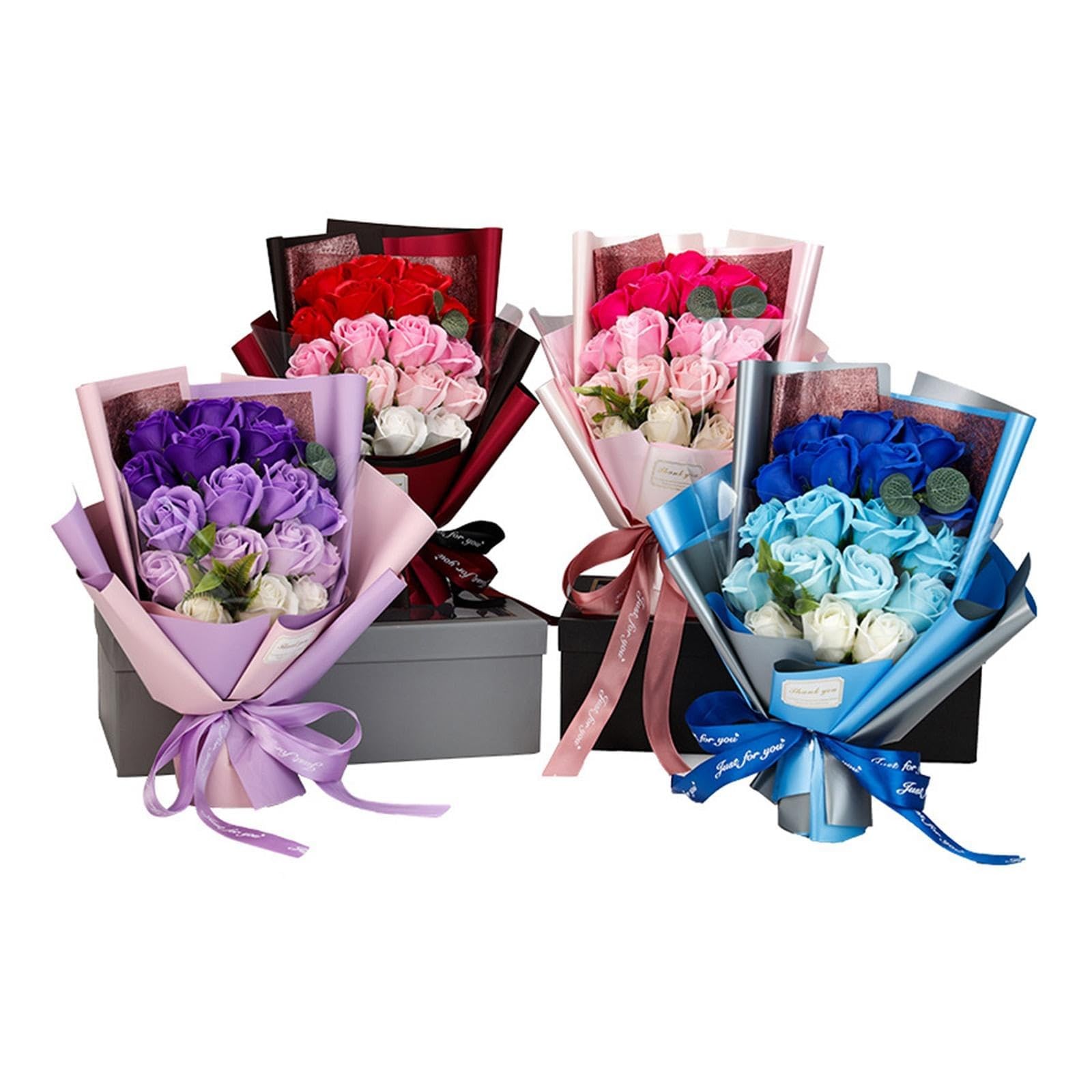 Roses Bouquet Artificial Flower – Preserved Red Rose Flowers with Love Necklace