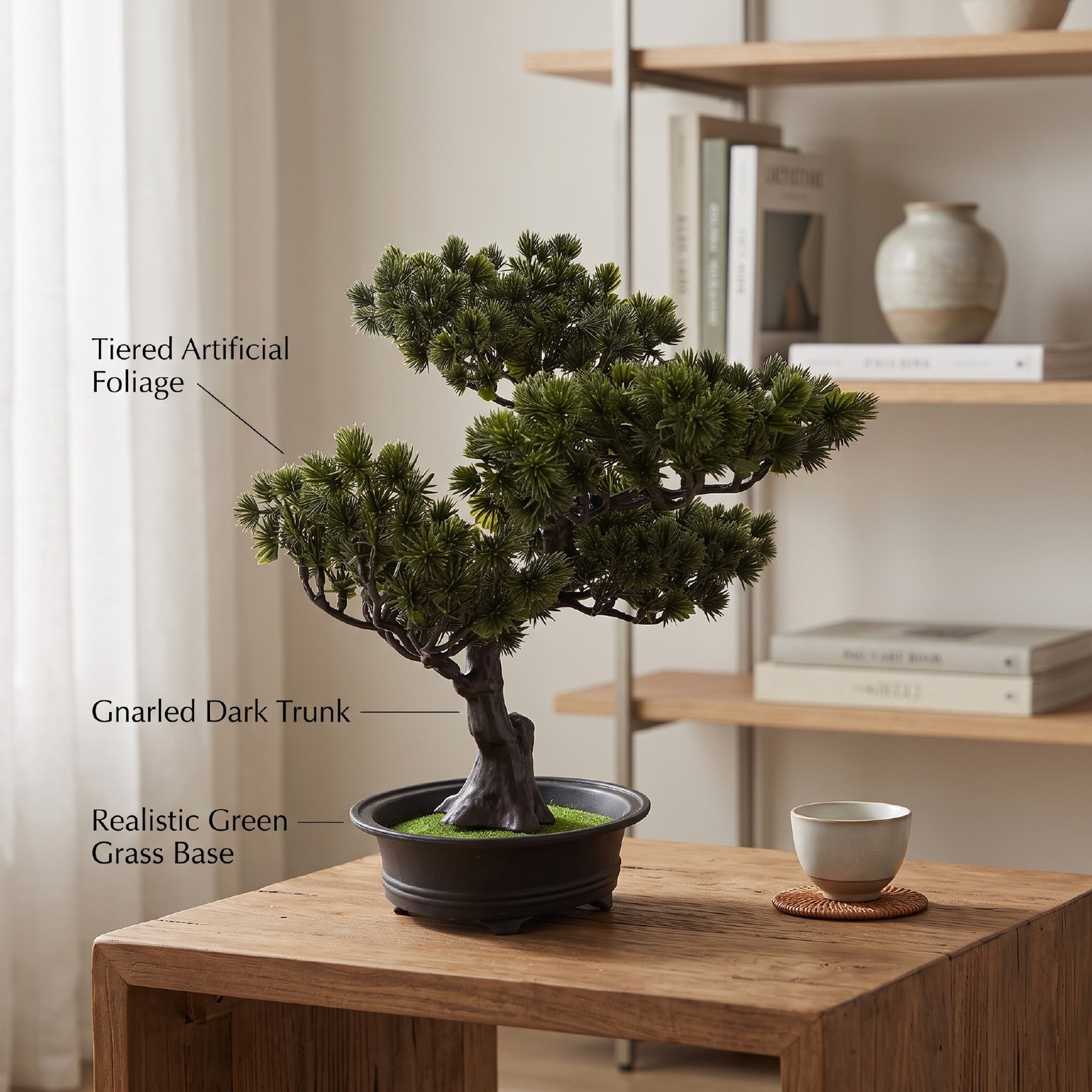 Artificial Bonsai Tree Indoor Small Fake Plant Faux Bonsai Tree Wi CHU