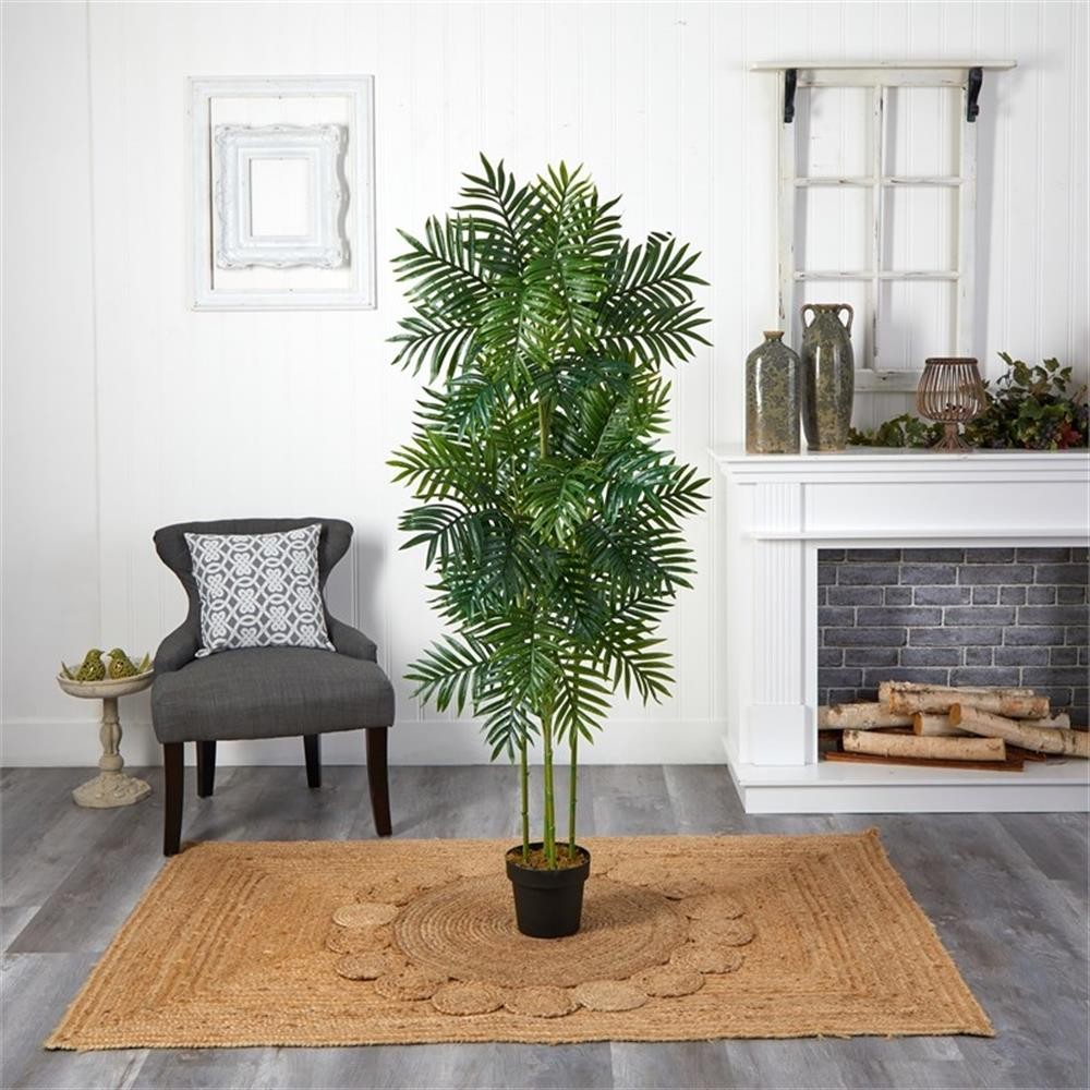 Pemberly Row 72″ Phoenix Palm Artificial Tree in Green/Black