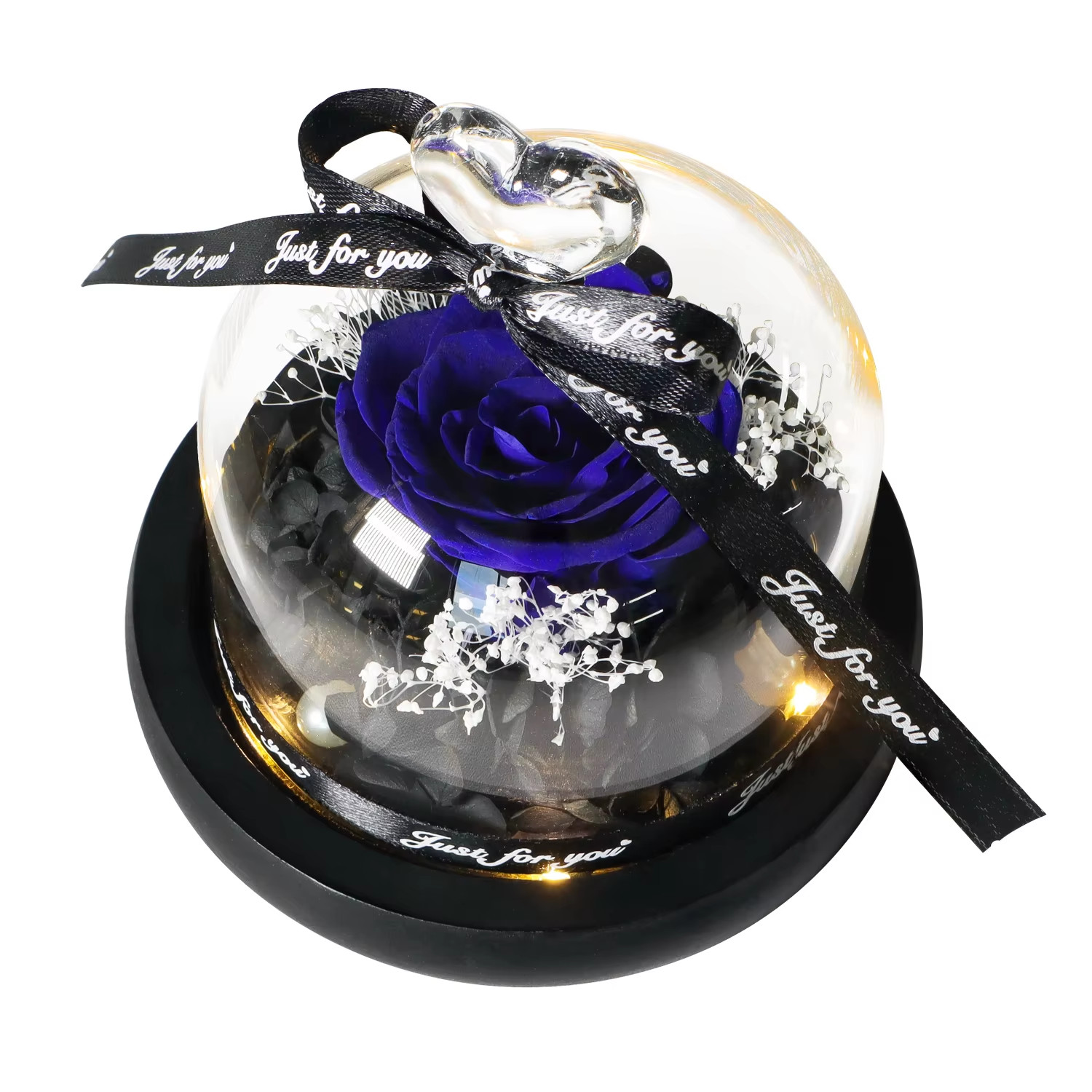 Eternal Rose in Glass Dome with LED Light – Ideal Gift for Women and Moms
