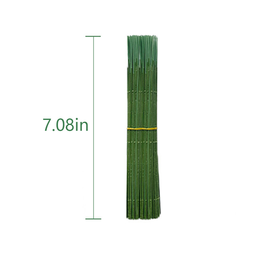 100pcs Flexible Plastic Floral Stem Artificial Flower Rod Plant Wire Green