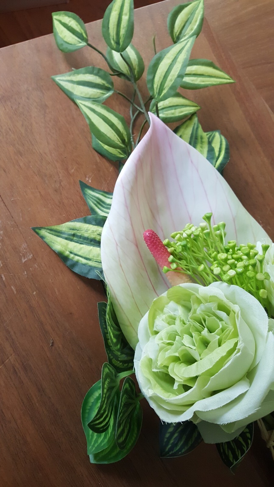 Faux Rose, Lilly, Bud and Greenery Stems 7 Boutique