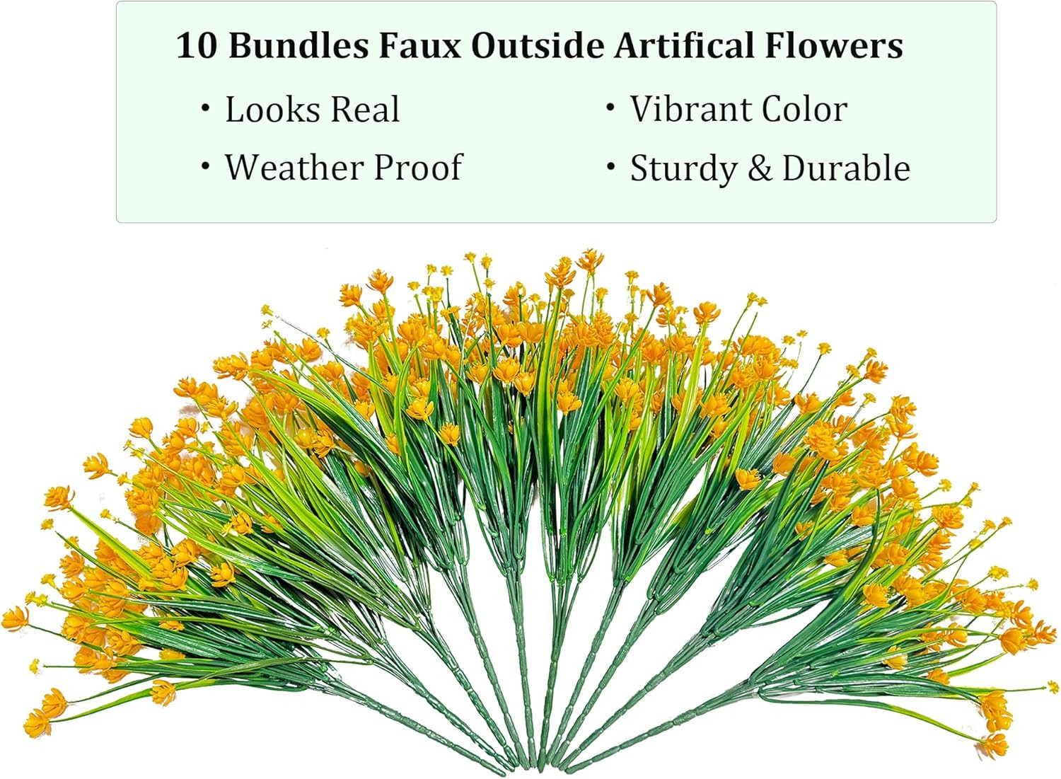 10 Bundles Faux Plastic Flowers No Fade Artificial Flowers Home Decoration Plast