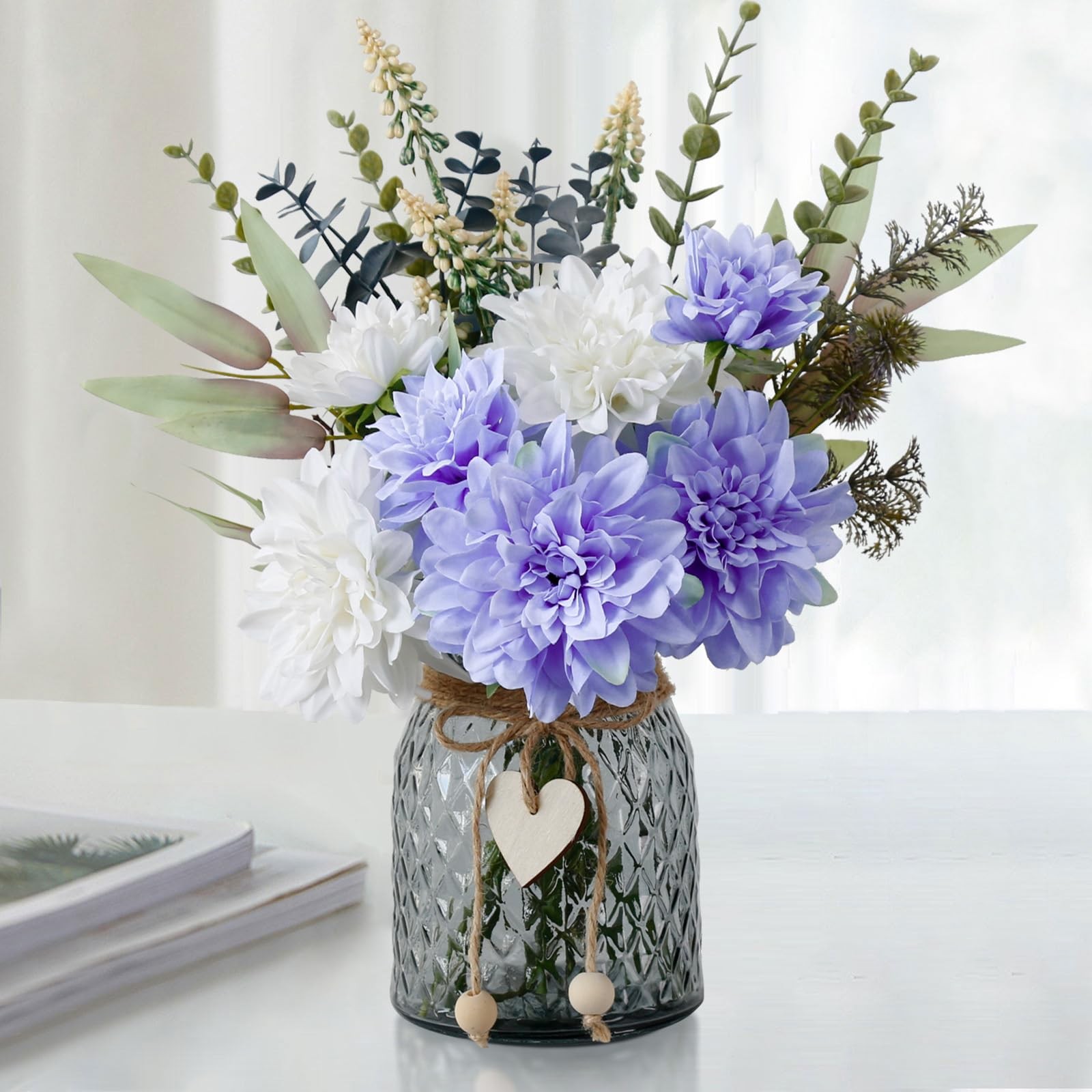 Fake Artificial Flowers In Vase Table Centerpieces Dining Room Decor