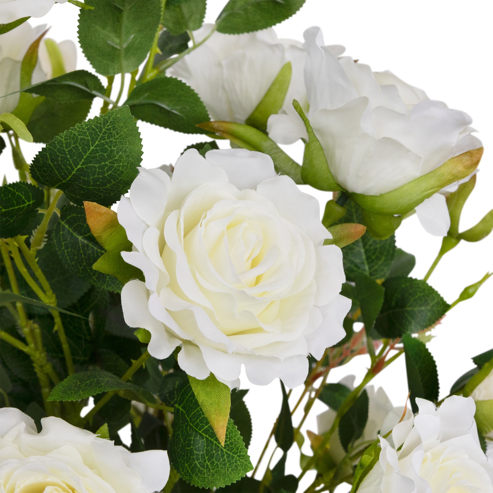 Northlight 49.5″ Green and White Potted Floral Artificial Rose Garden Tree