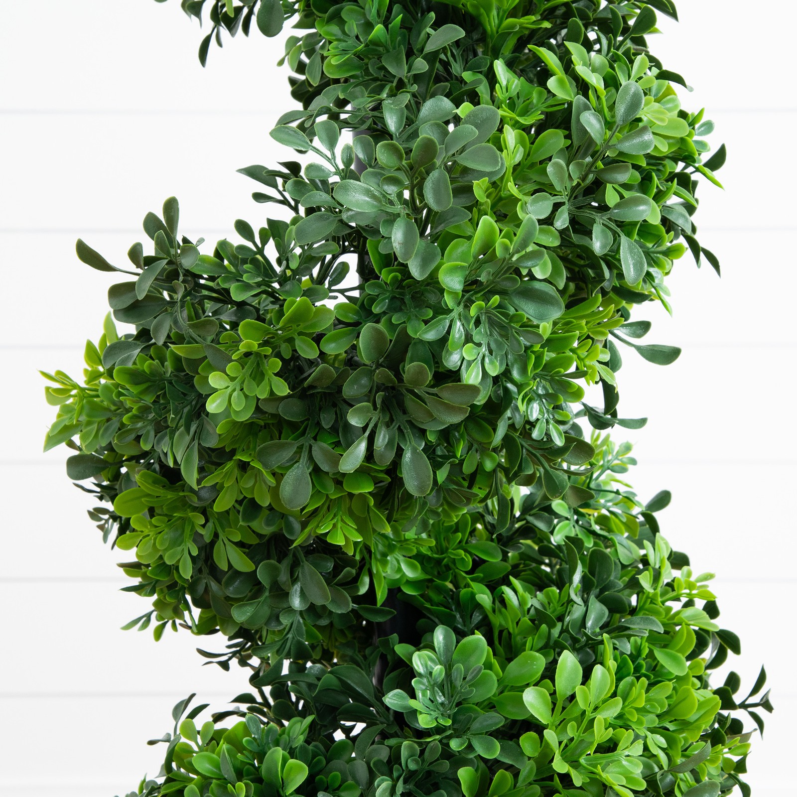 Nearly Natural 3ft UV Resistant Boxwood Spiral Topiary Tree in Planter in Green