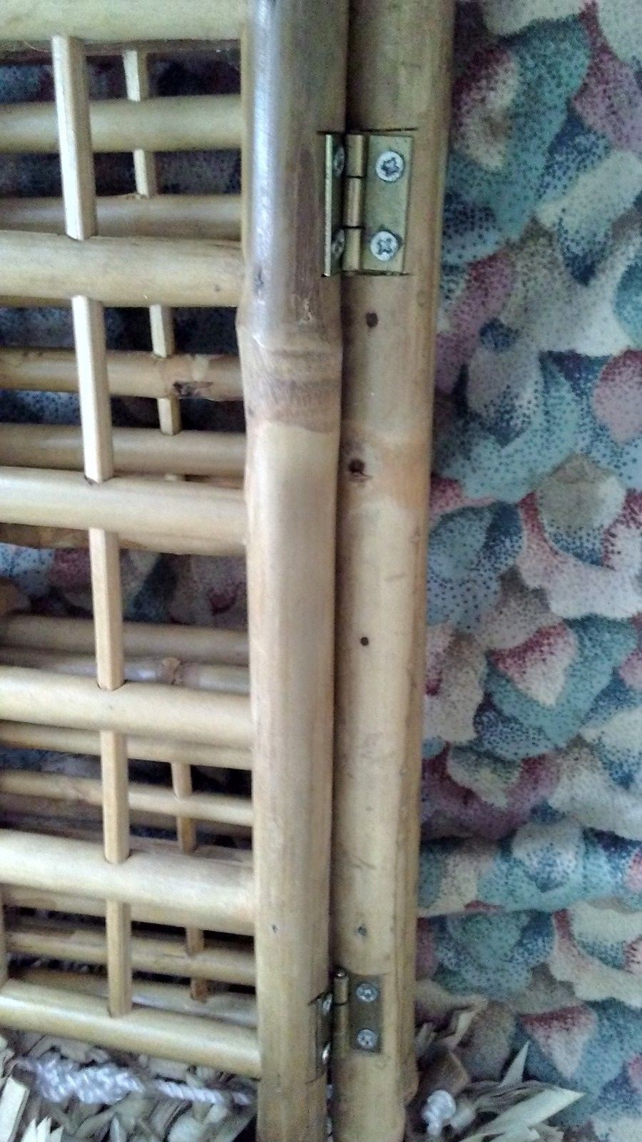 Handmade Bamboo Self 2 Shelves Folding Cover With Palm Tree On Top