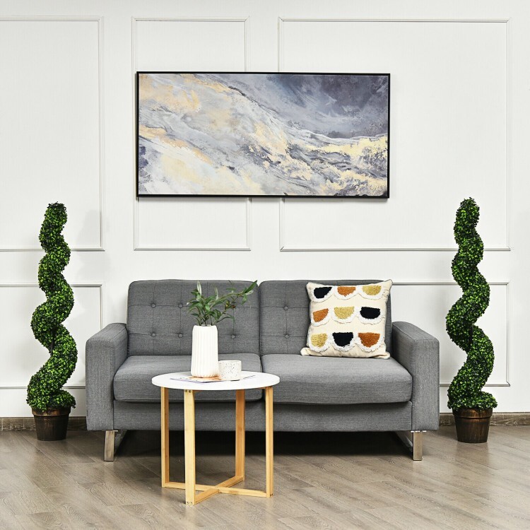 4’ Artificial Boxwood 2 Pack Spiral Topiary Tree UV Home Decor Green In/Outdoor