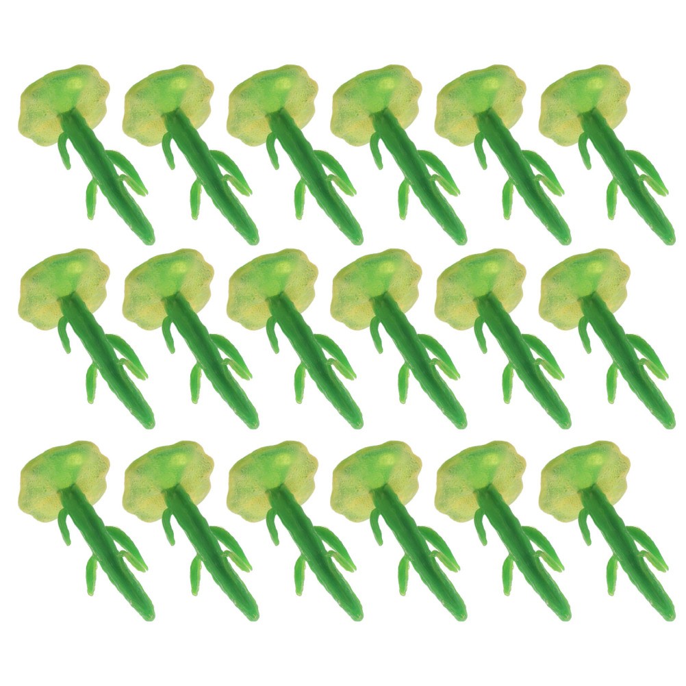40Pcs Reusable Miniature Plastic Cactus Sculptures with Lifelike Detailing Green