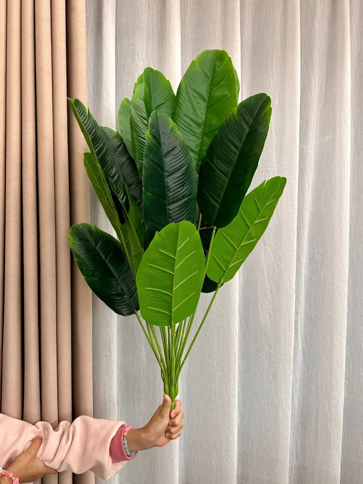 1pc Artificial Plants Large Tropical Palm Tree Fake Banana Plants Leaves Real
