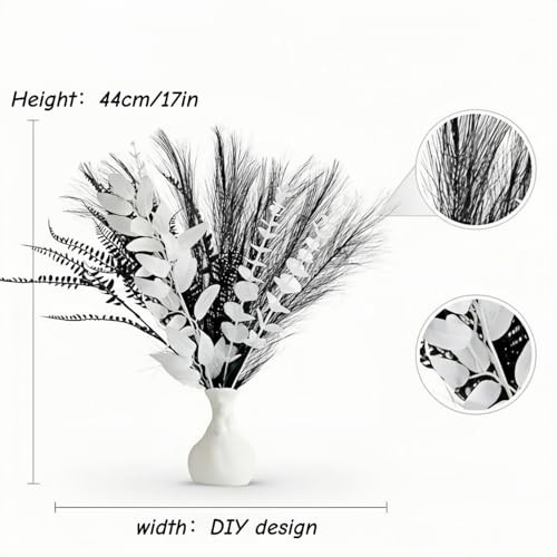 Black and white artificial bouquet in minimalist Nordic style, Black and White