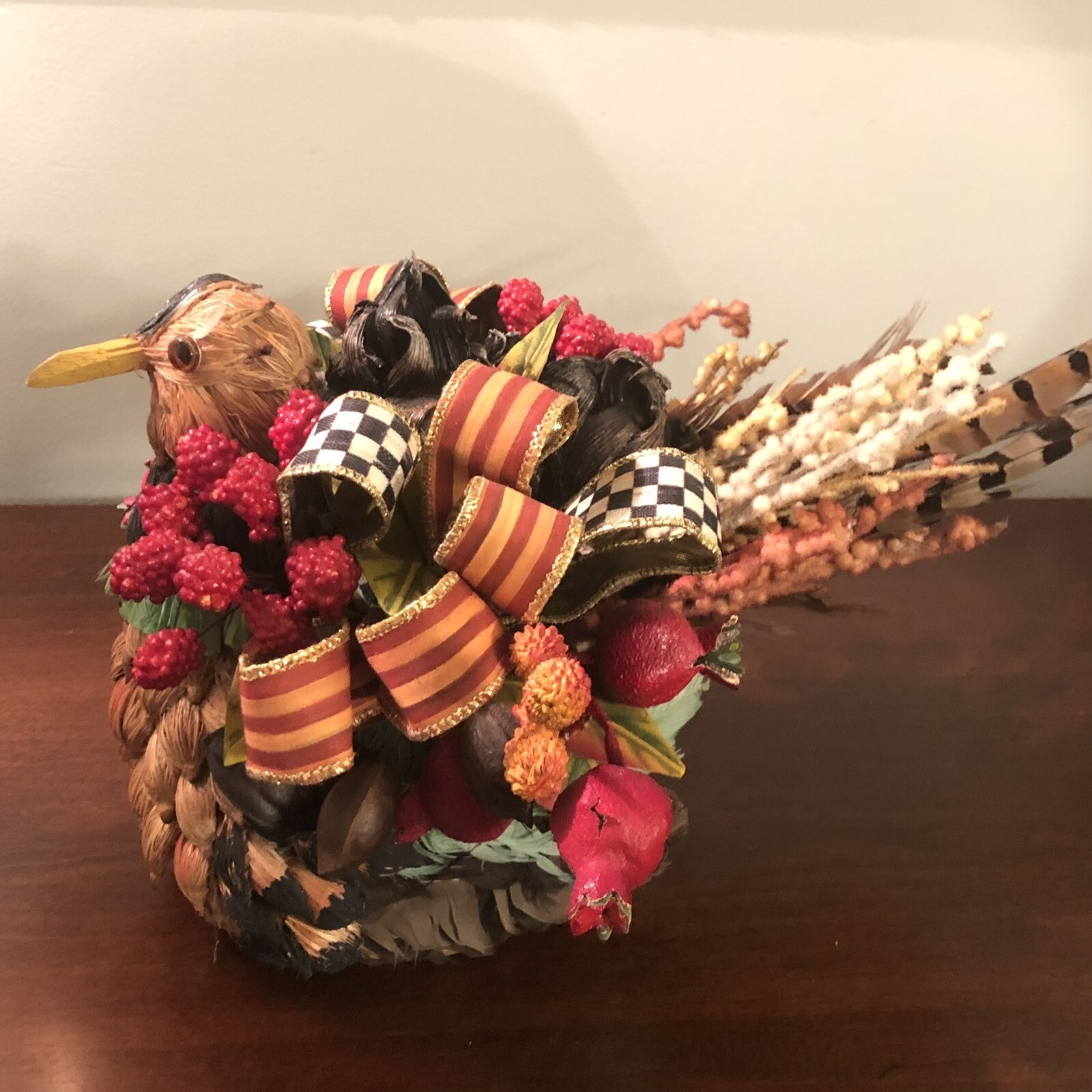 Mackenzie Childs-Bittersweet Pheasant-Centerpiece-Retired-Rare
