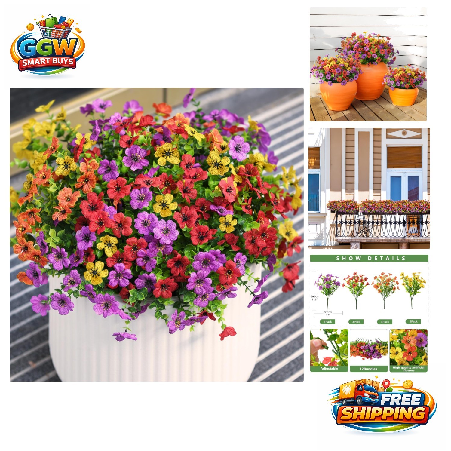 Stunning Colorful Faux Daisy Bundles – 12 Pack, Perfect for Home and Event Decor