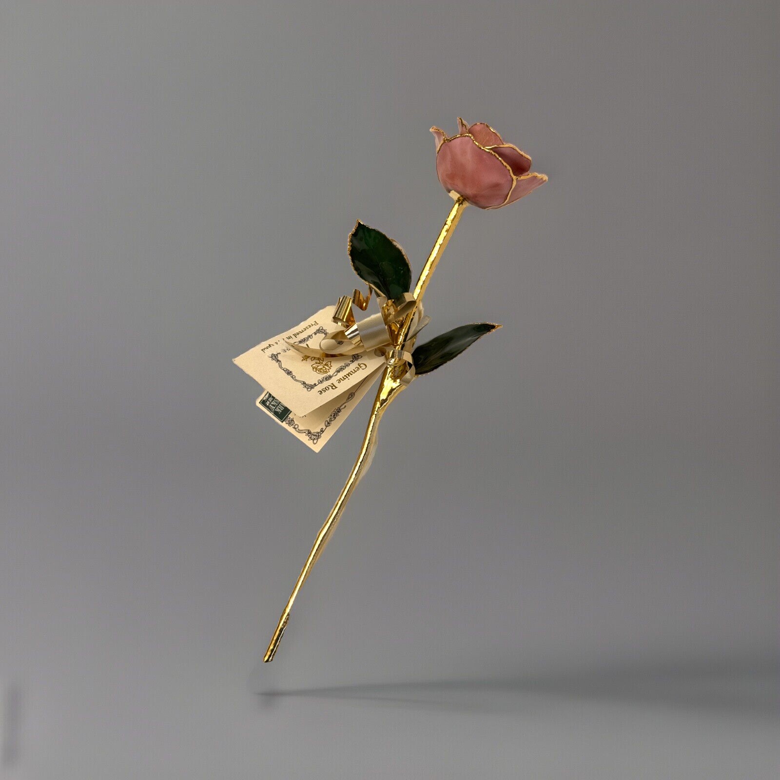 24k Gold Dipped Pink Picasso Lacquer Real Rose Valentine’s Mother’s Day Gift