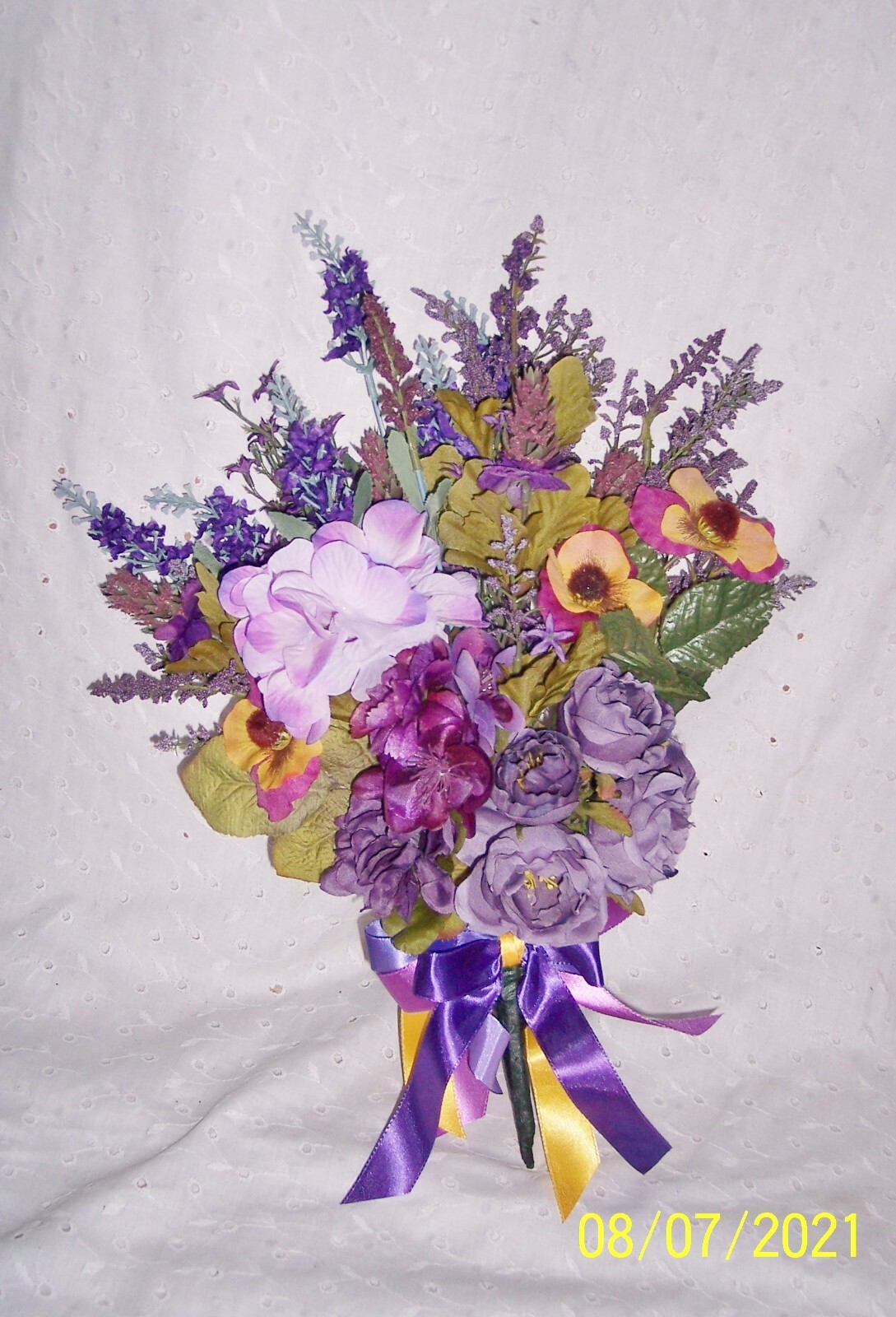 FLORAL SILK BOUQUET ROSES, BLUE PURPLE ARRANGEMENTS TABLE DECORATION: U CHOOSE