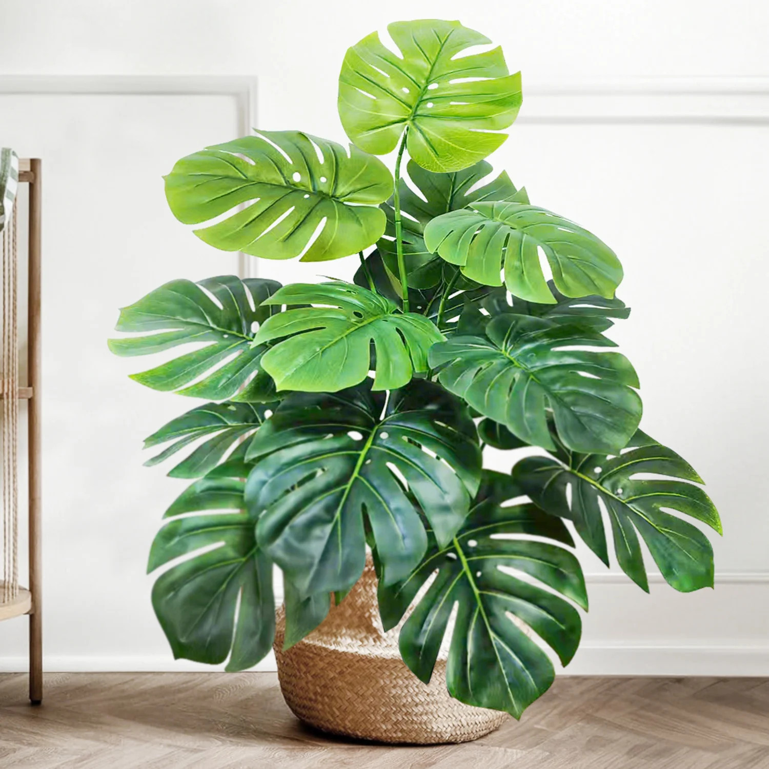 52-104cm Artificial Monstera Plant Fake Palm Tree for Home Garden Decor