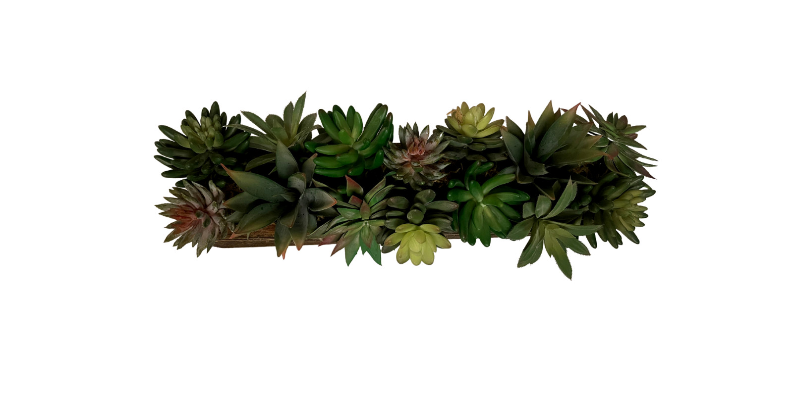 Artificial Succulent Plant Arrangement in Rustic Wood Planter – 18in or 24in