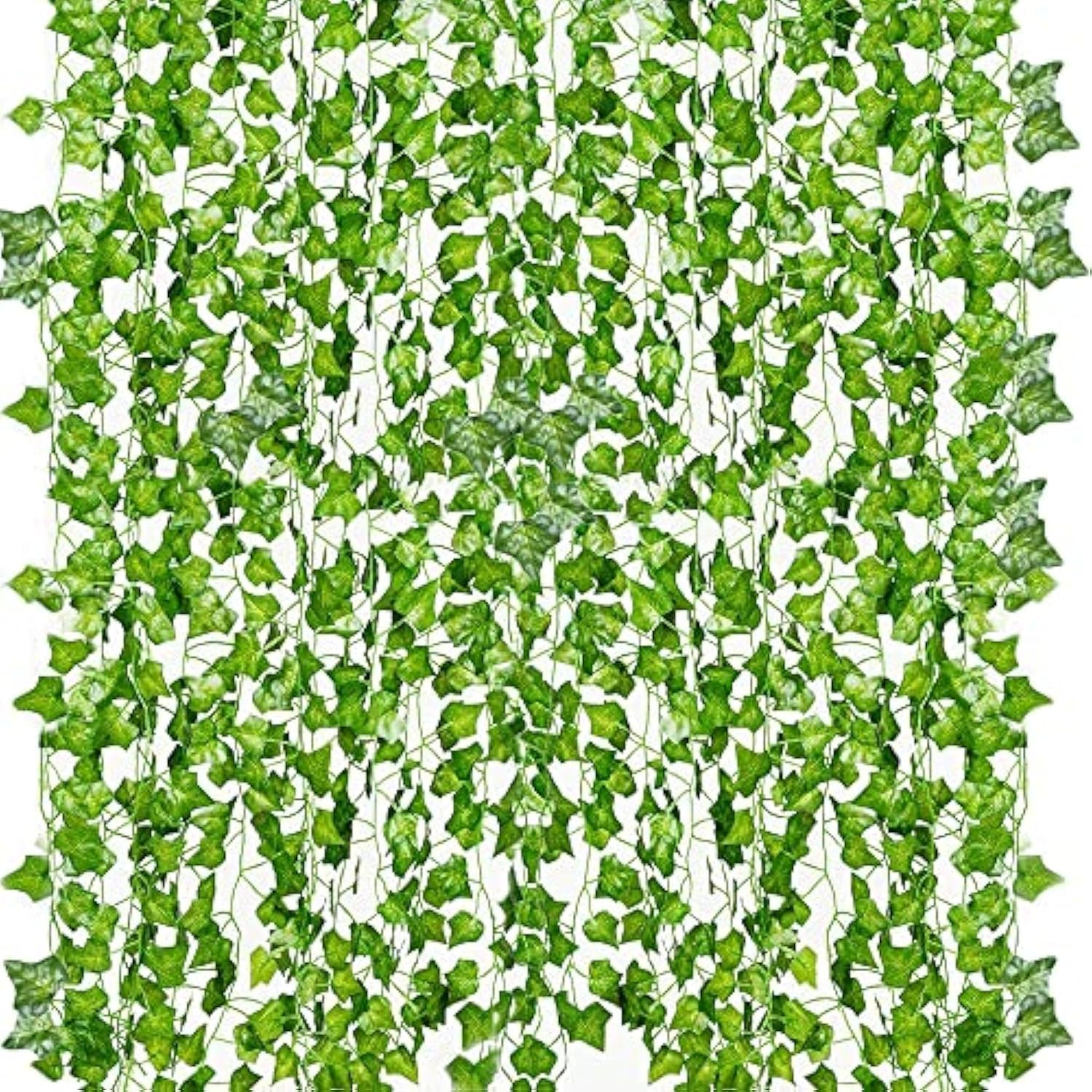 Pack de 12 hilos de hiedra artificial 84 pies guirnalda verde