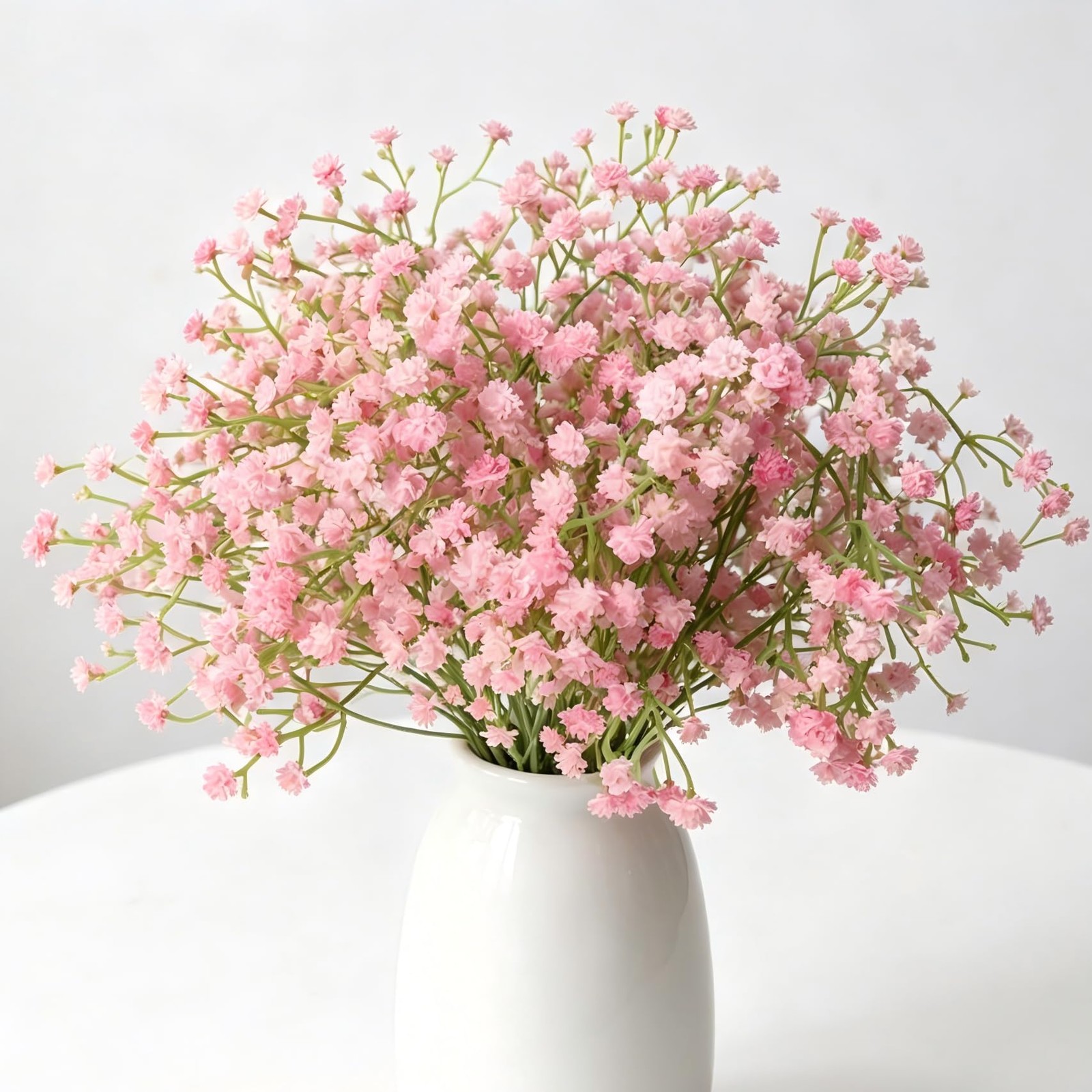 Artificial Gypsophila Pink Baby Breath, 12 Pcs, PU Material