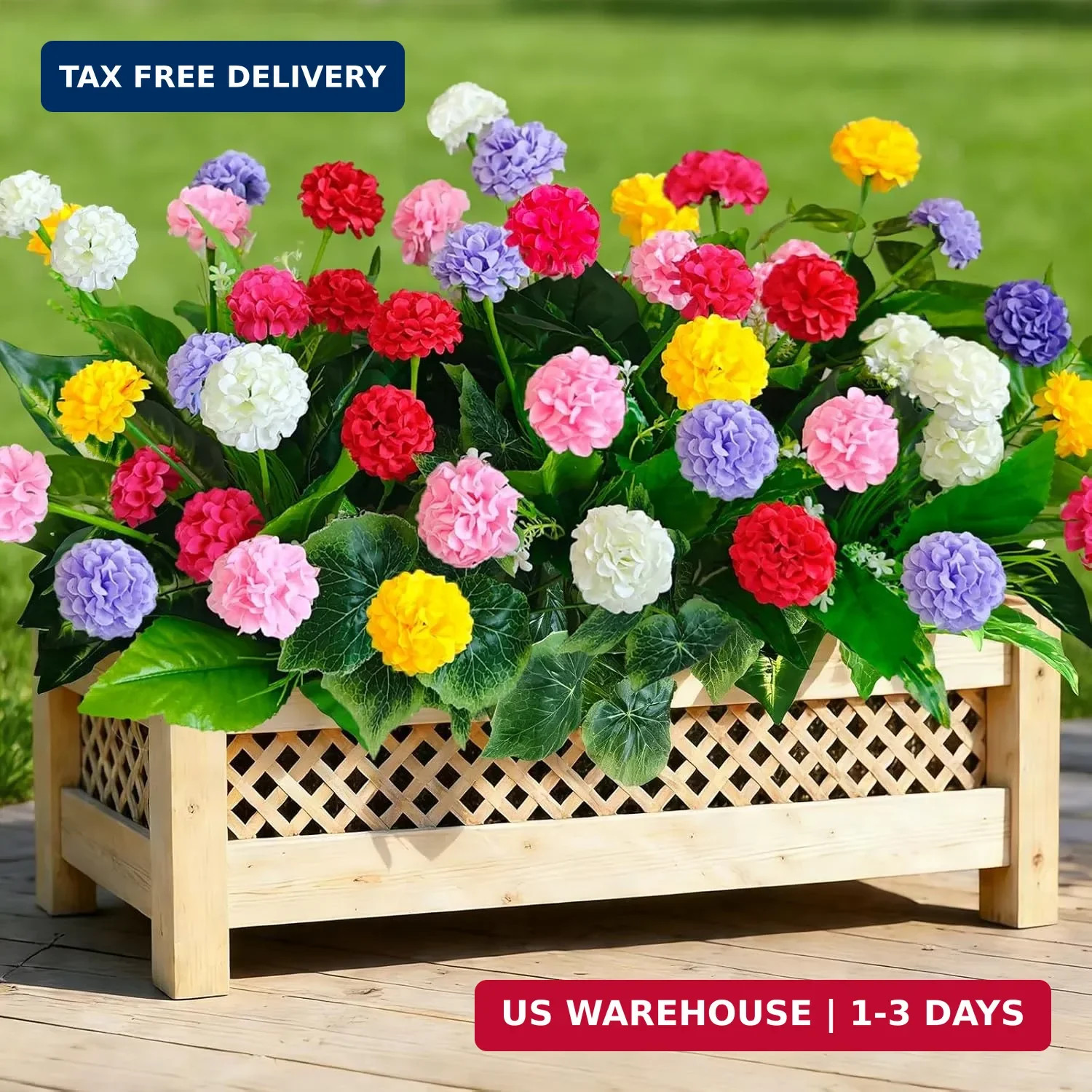 10Pcs Artificial Flowers for Outdoors UV Resistant，6Pcs Colorful Fake Mums Flowe