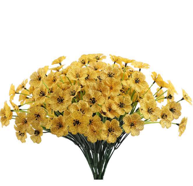 30 Bundles Artificial Flowers Plastic Plant Fake Outdoor Faux UV Resistant Decor