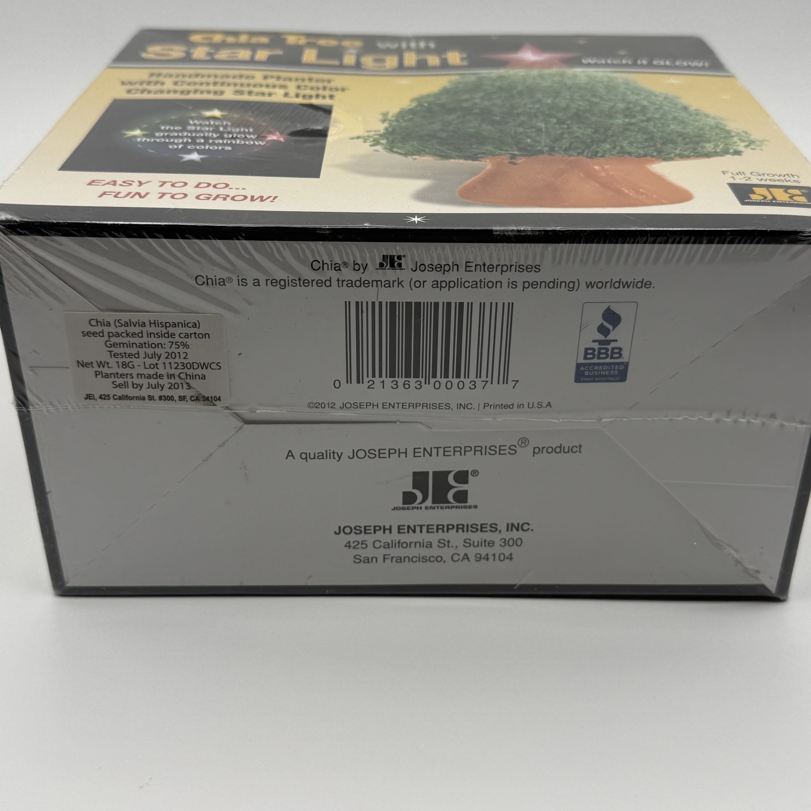 Chia Tree with Star Light Handmade Decorative Planter New Sealed Growing Kit