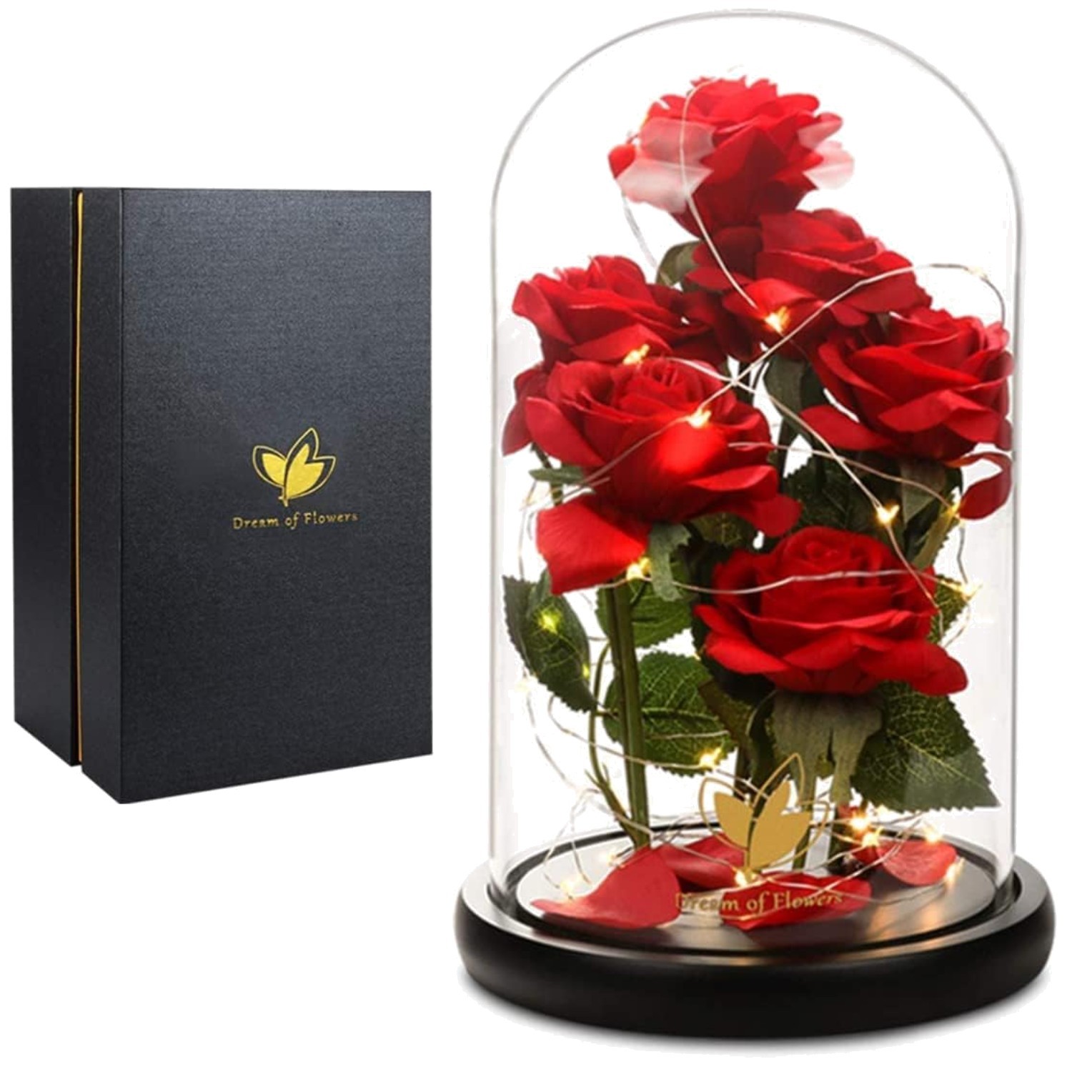 Eternal Rose in Glass Dome with LED Light