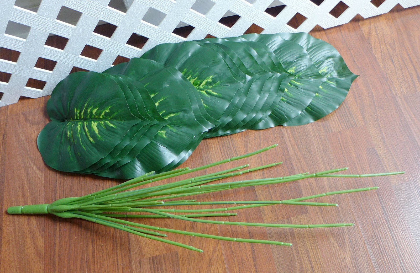 20″ Artificial Plant Yellow Green Fake Bush Palm Small Tree (8″ x 6″ each leaf )