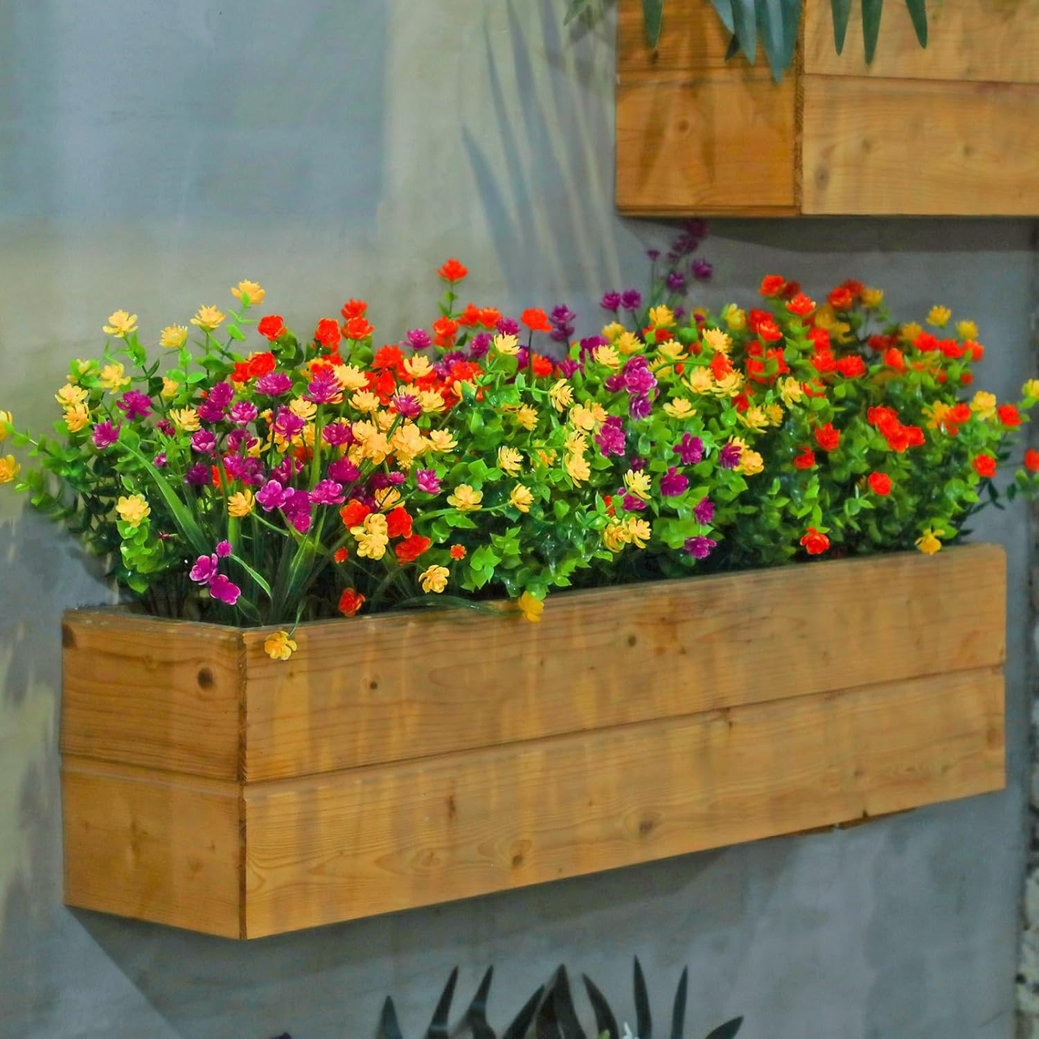 48 Bundles UV Resistant Artificial Flowers for Outdoor Spring & Summer Decor