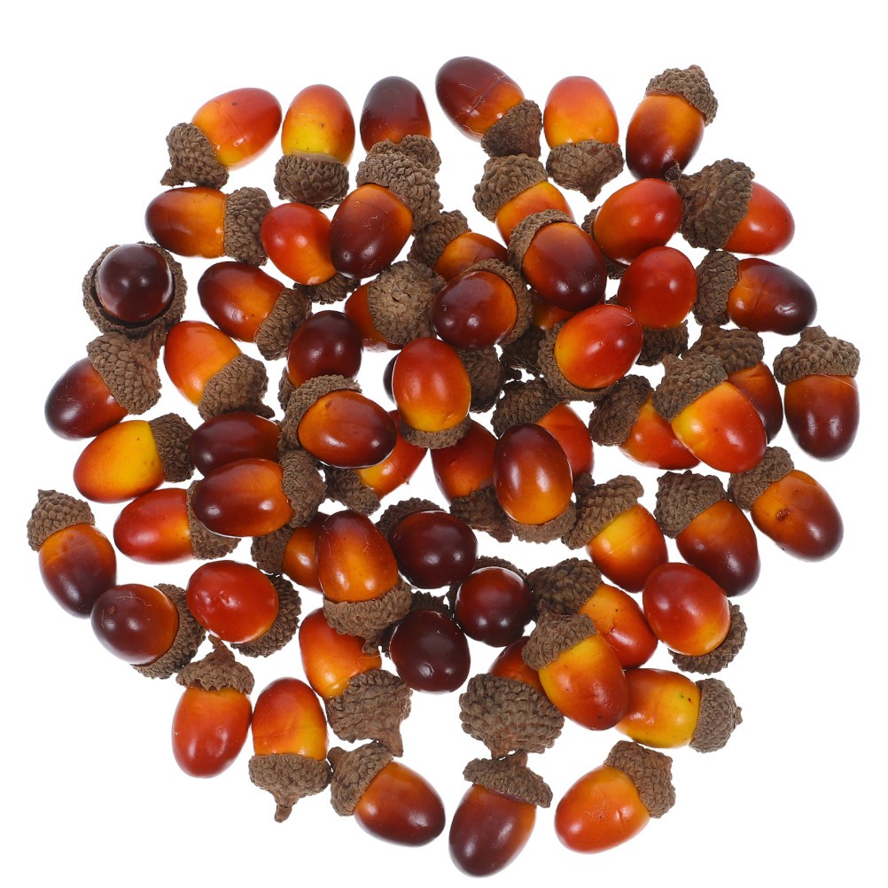 60 Pcs Acorn Bowl Filler Artificial Fruit Decor Mini Acorns Large