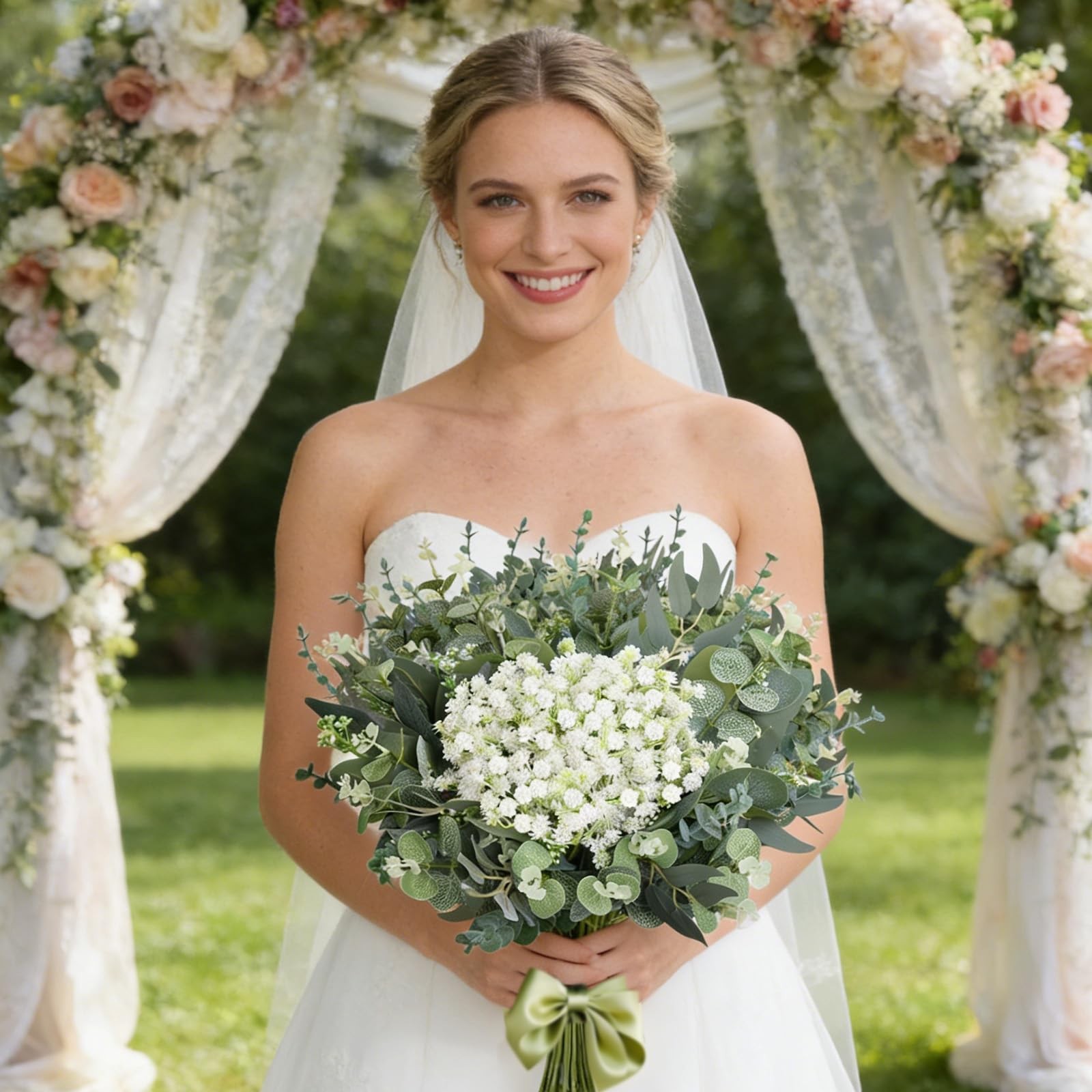 120 Pcs 6 Mixed Eucalyptus Greenery Stems, Baby Breath Flowers Artificial Bul…