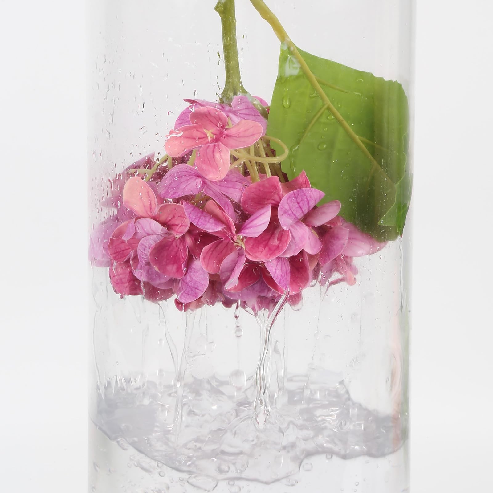 6PCS Real Touch Hydrangea Artificial Flowers Fuchsia Faux Hydrangeas with Sho…