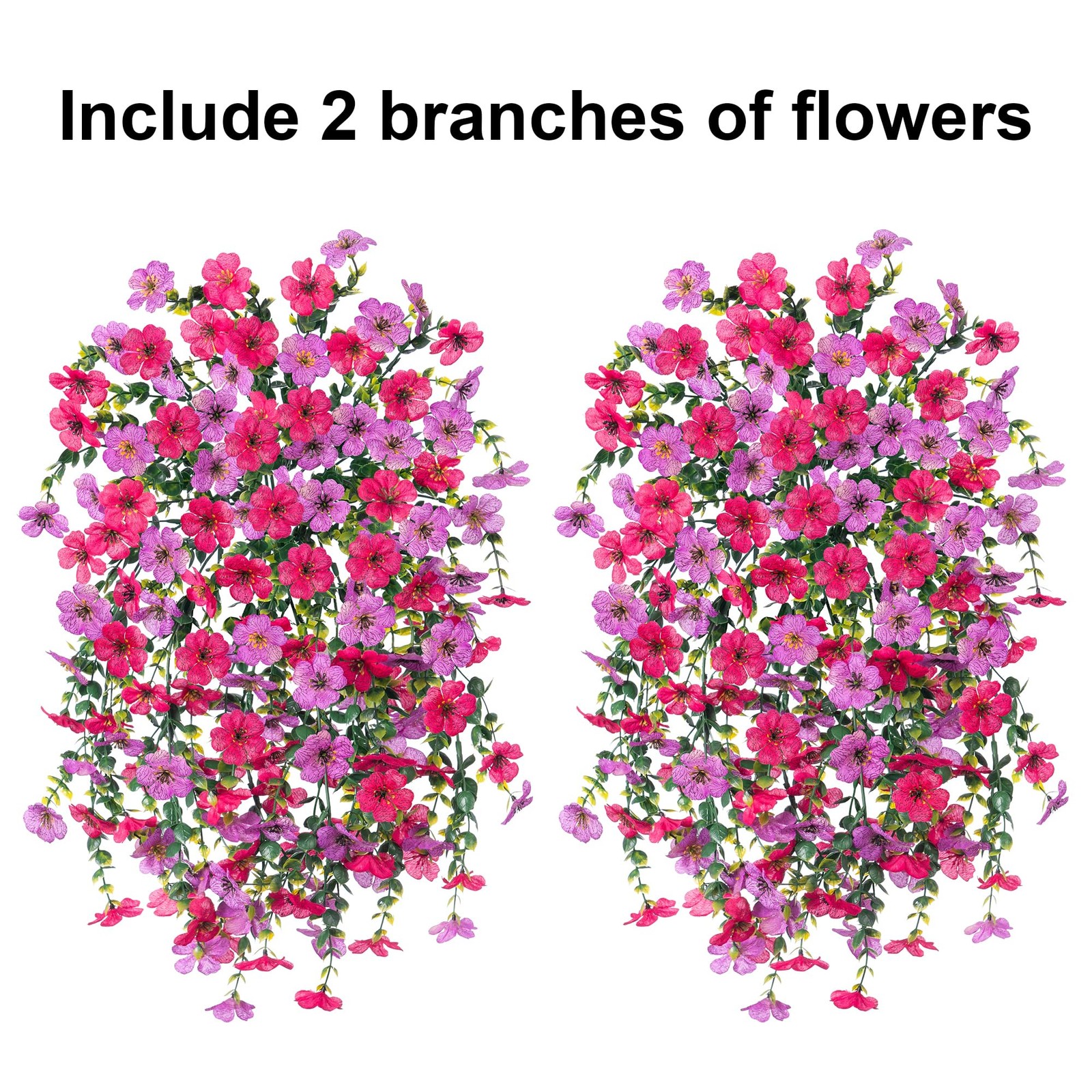 Artificial Faux Hanging Flowers Plants for Outdoor Decor, 2 PCS Outside Fake …
