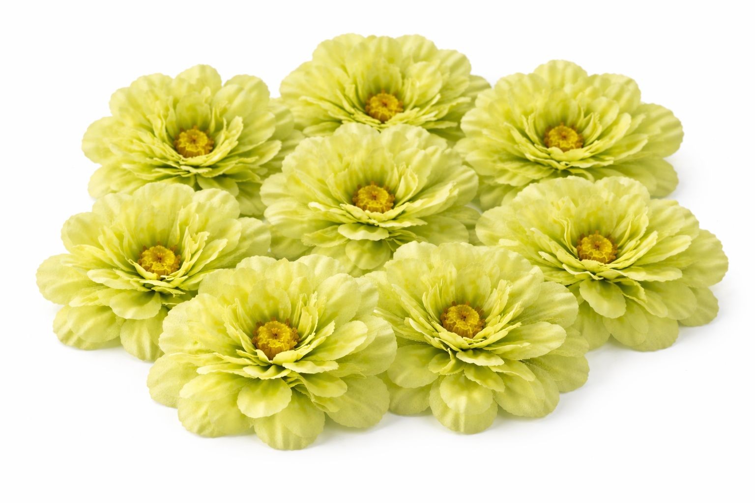 Green Peony Flowers Set of 8 Faux Blooms 5 Inch Floral Heads Wired Craft Wreath