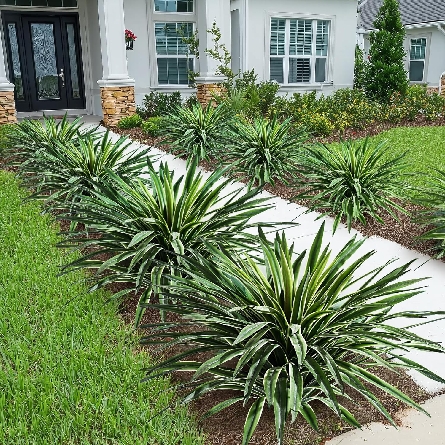 Realistic 27″ Artificial Agave Plant – 2 Pcs White Faux Greenery Decor