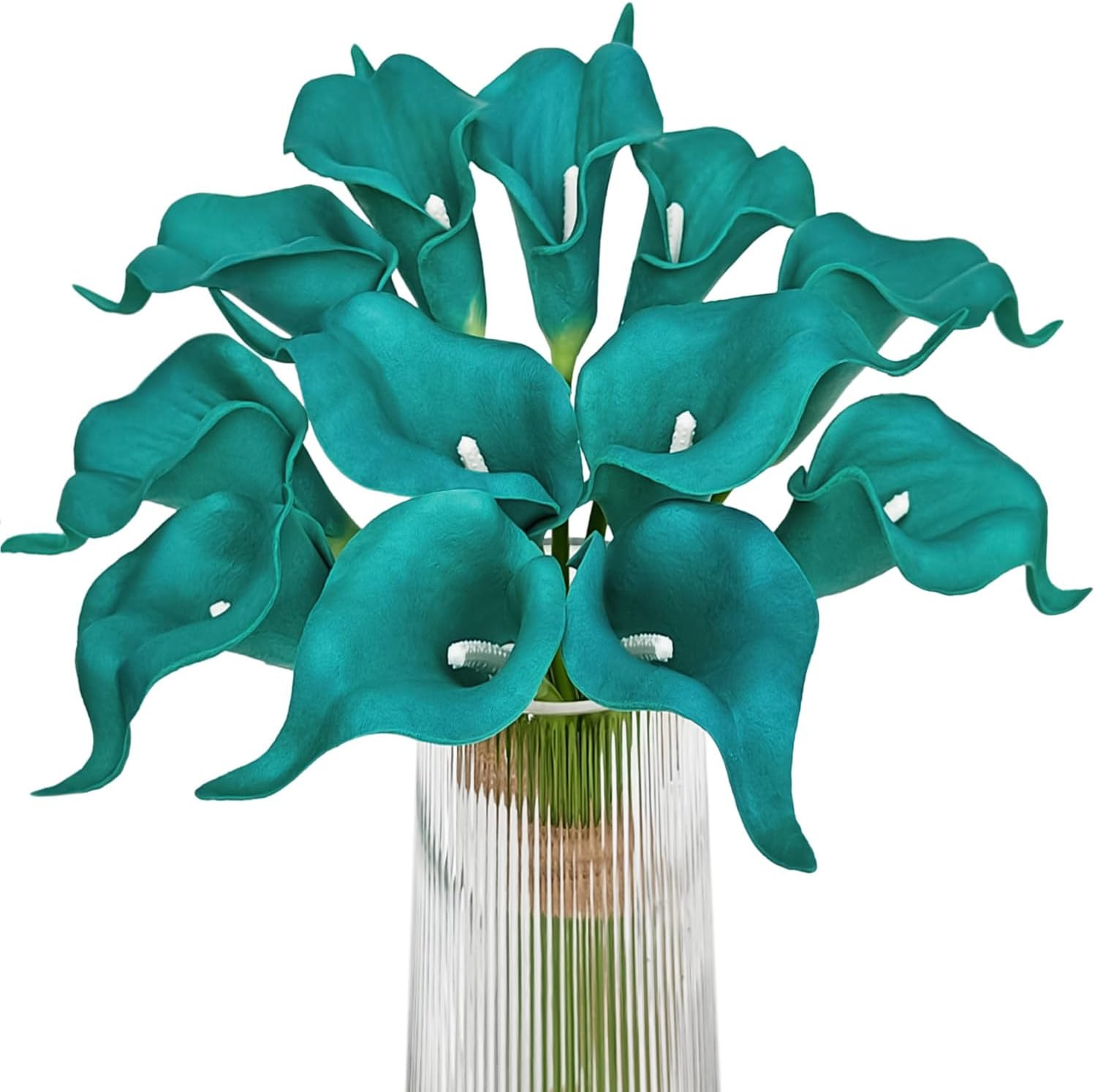 Artificial Calla Lily Teal Flowers for Wedding Bouquet Flower 12Pcs Home Decorat