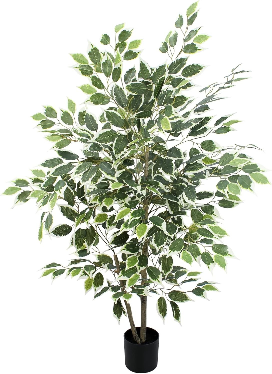 Vibrant Green 4 FT Artificial Ficus Plant in Pot – All-Season Decorative Piece