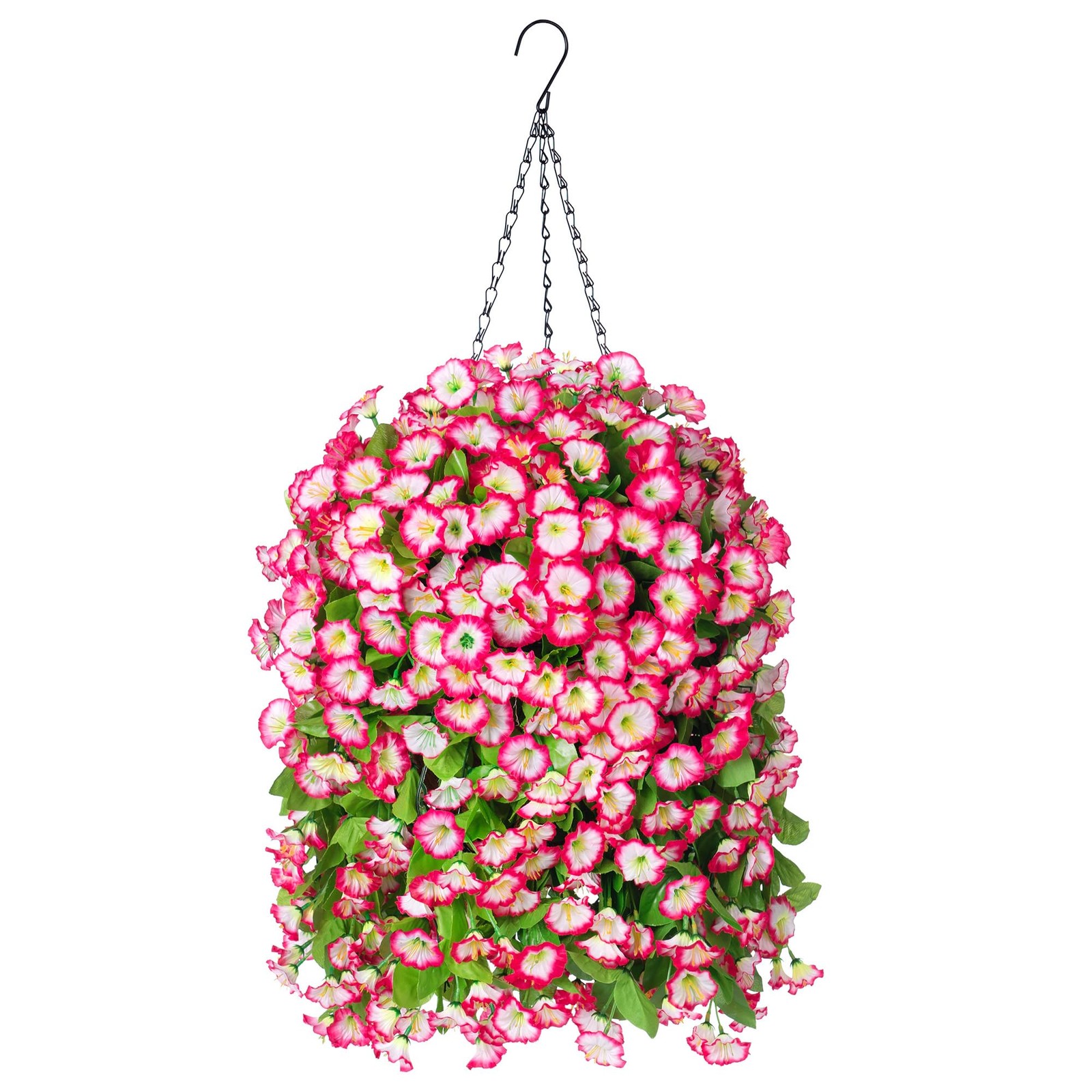 Ammyoo Artificial Faux Hanging Flowers Basket for Spring Summer Outdoor Porch…