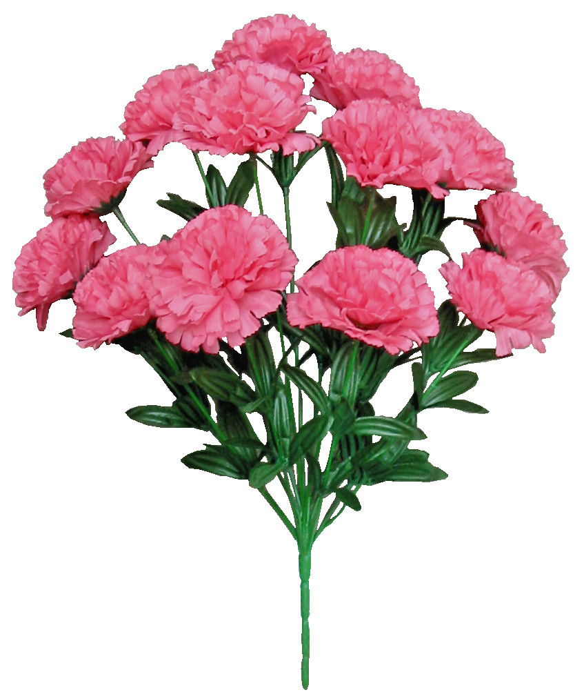 Pink Carnation 14-3.5″ Bloom 20″ Bush Silk Flower Indoor Outdoor Decor Craft USA