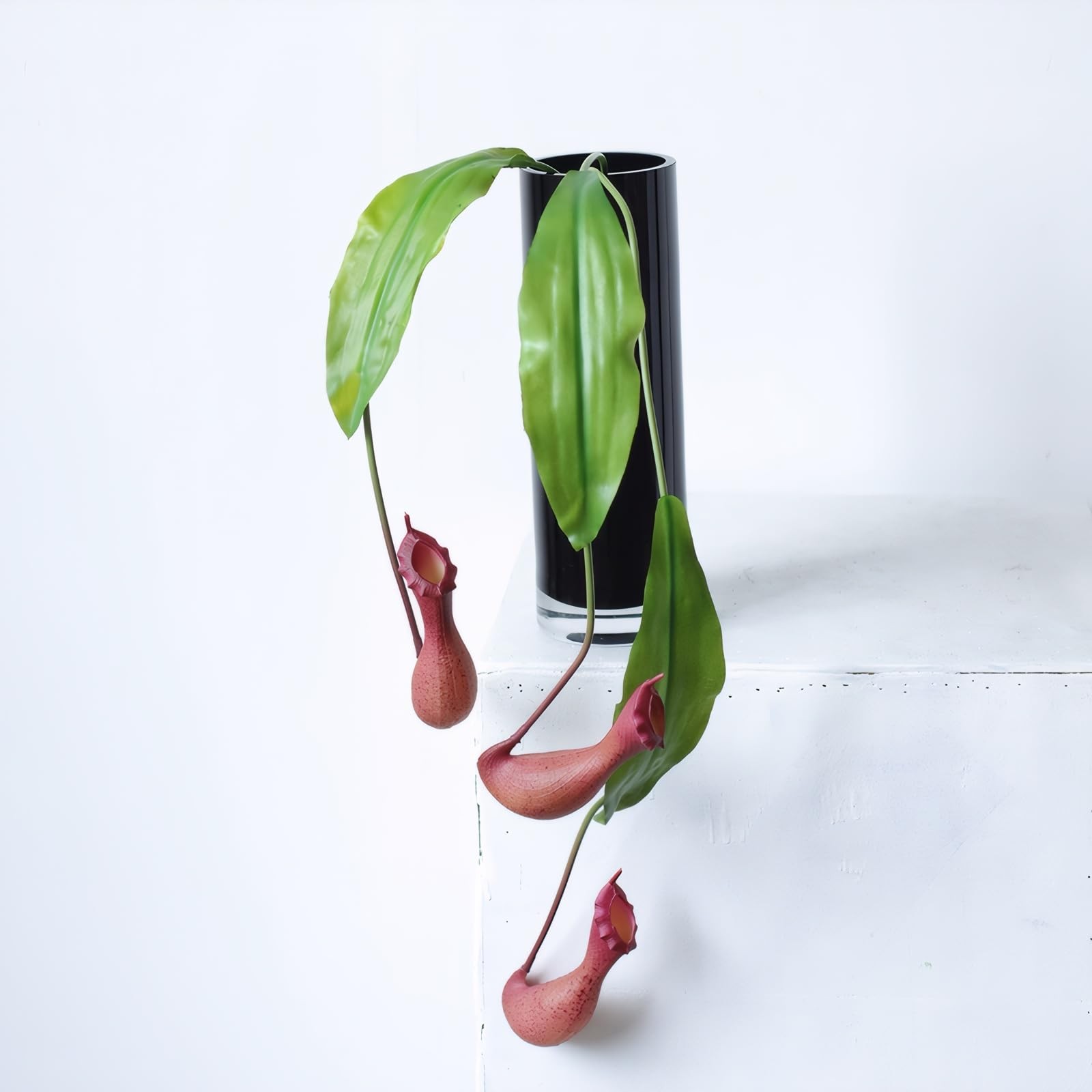 Evlasumflow 29″ Artificial Nepenthes 3pcs Faux Pitcher Plant Carnivorous Hang…