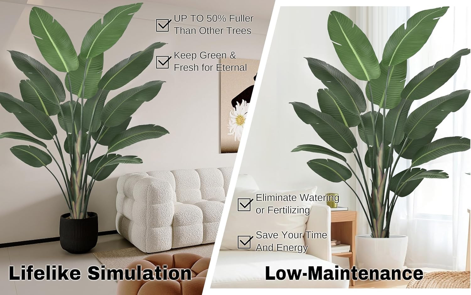 8Ft Tall Artificial Bird of Paradise Tree – Realistic Faux Plant for Home Decor