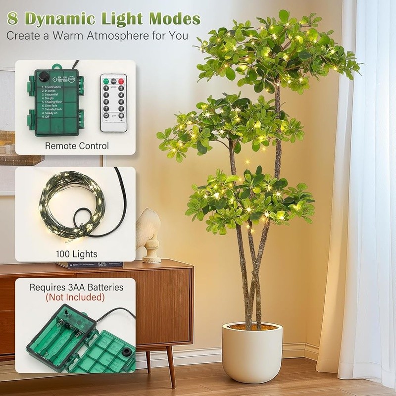 Artificial Olive Tree W/ LED Lights Faux Indoor Plant Home Decor Display New
