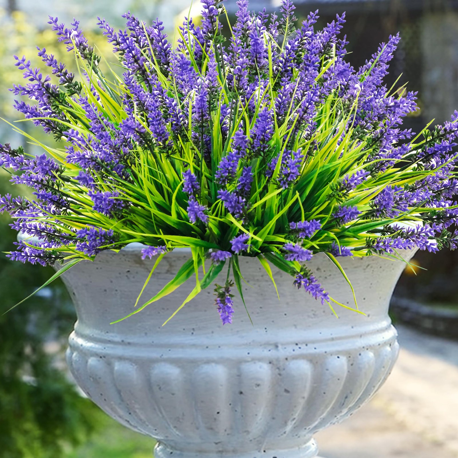 Rowfad 22 Pcs Artificial Outdoor Flowers UV Resistant Lavender Fake Greenery …